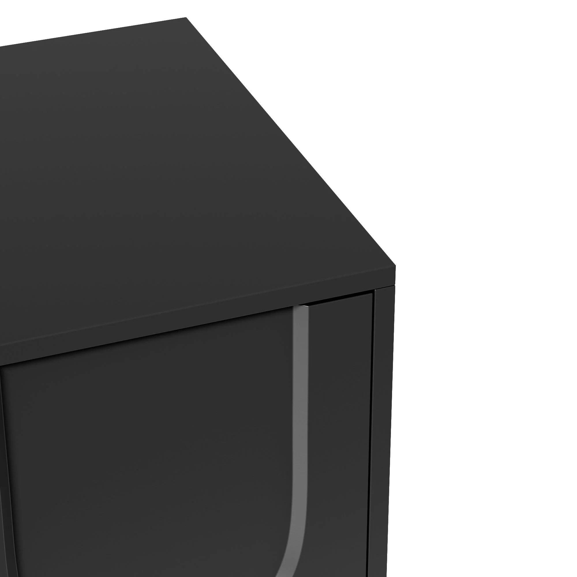 TV Cabinet, 180cm Minimalist Elegant Storage, Black Wooden - Image 10