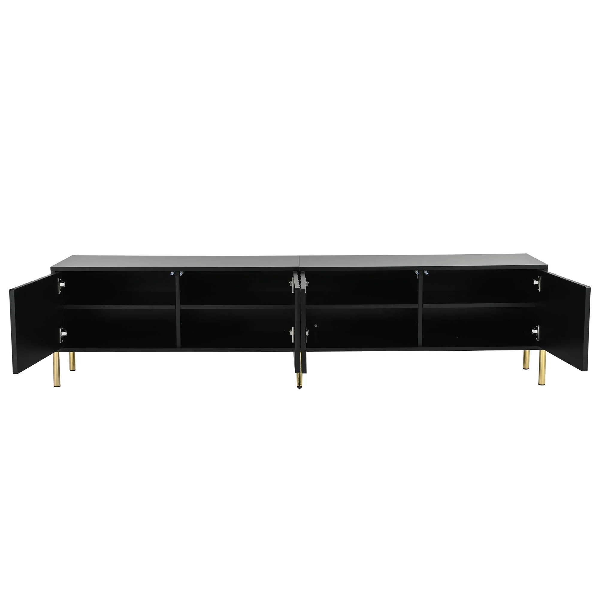 TV Cabinet 190cm Gold Table Legs - Black - Image 10