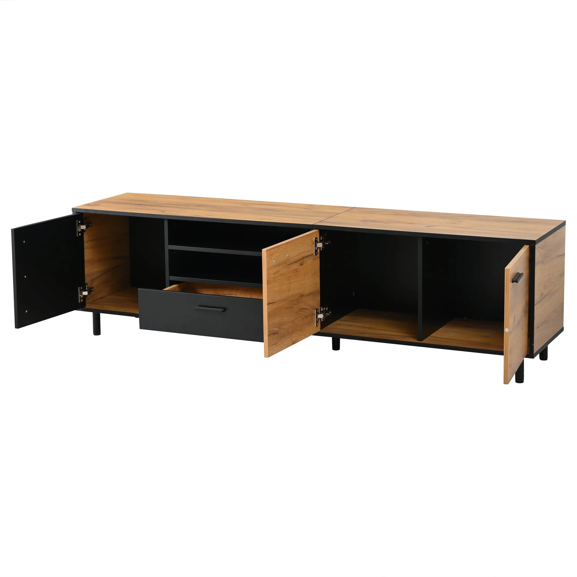 TV Cabinet Lowboard 180cm with 3 Cabinets 1 Drawer for 80 Inch TV - Image 9