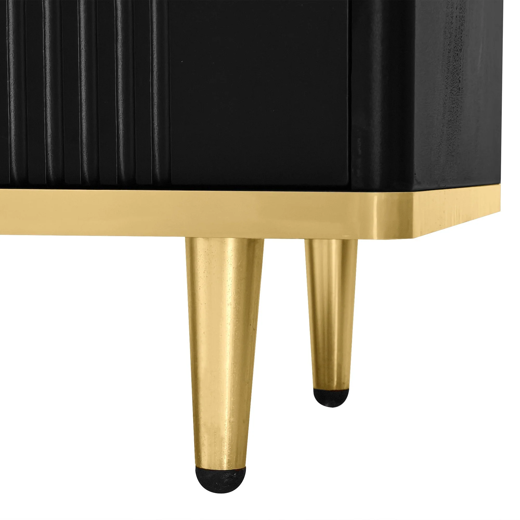 TV Cabinet, Lowboard with Carved Structure, Golden Accents - Image 9