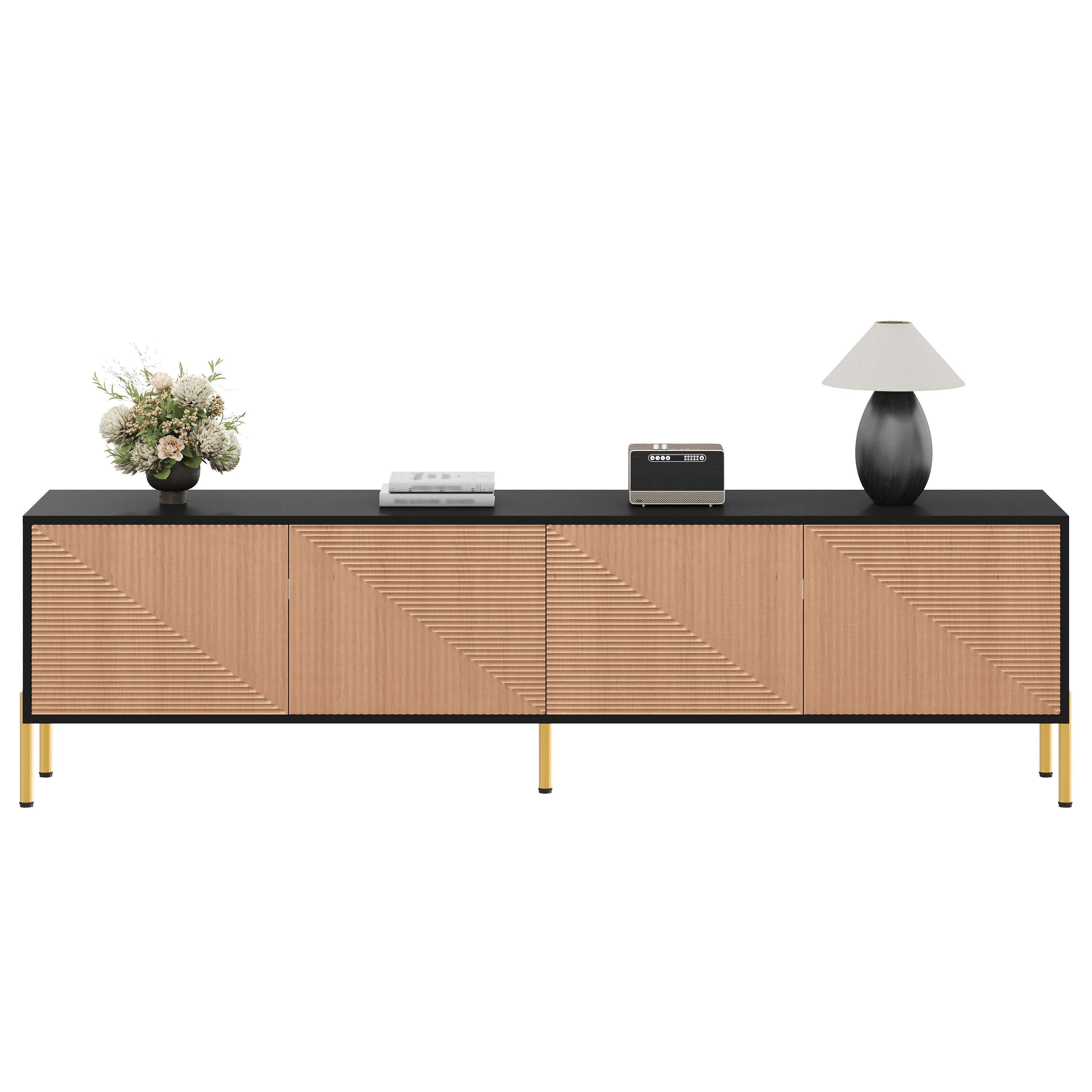 TV Cabinet Modern Low 179cm Color-Block Design - Image 3
