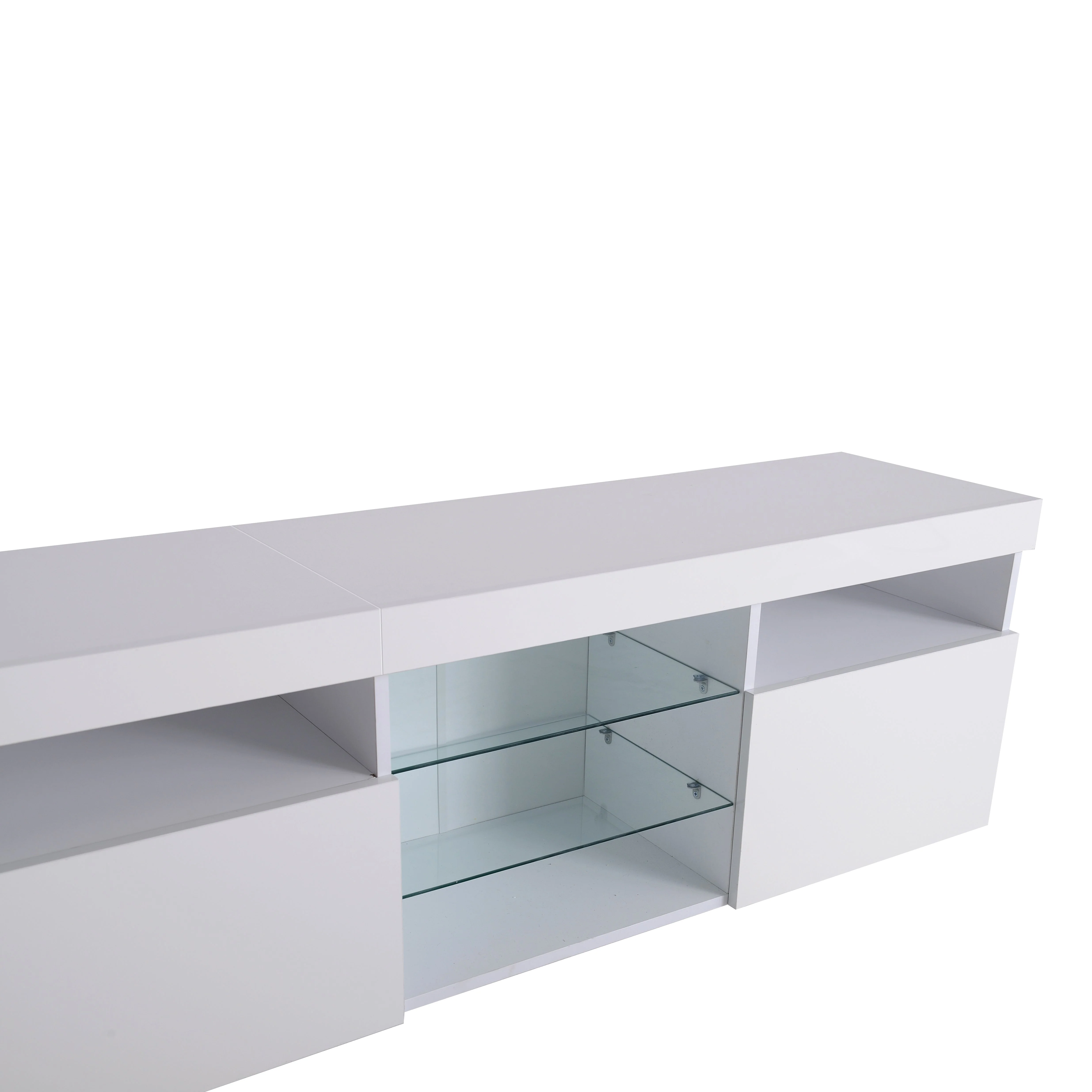 TV Cabinet, Modern with Bright Panel, Variable LED Lighting, 180cm, White - Image 8