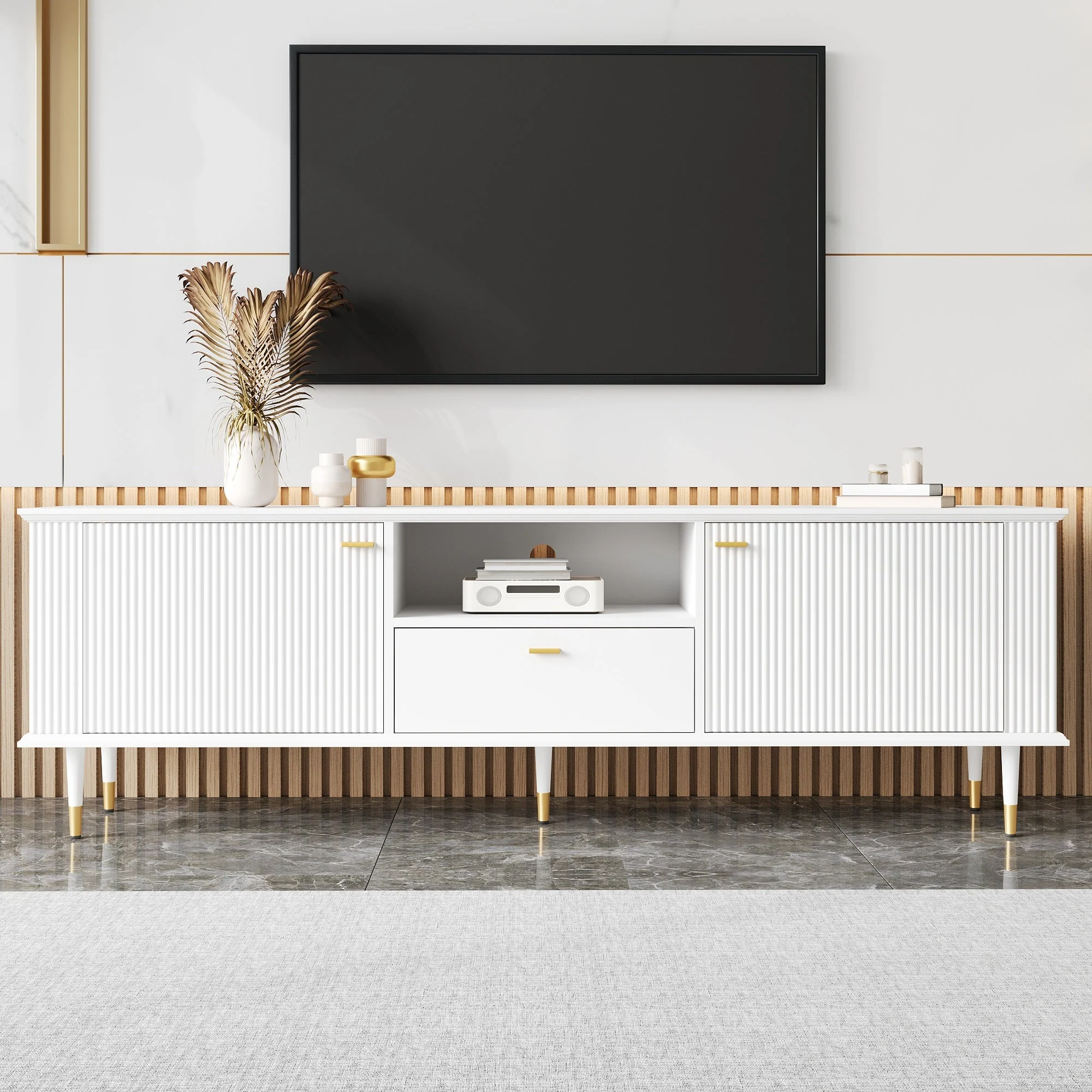 TV Stand with Storage and Cable Management - Image 3