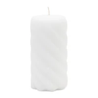 Twisted Pillar Candle off-white 8x15
