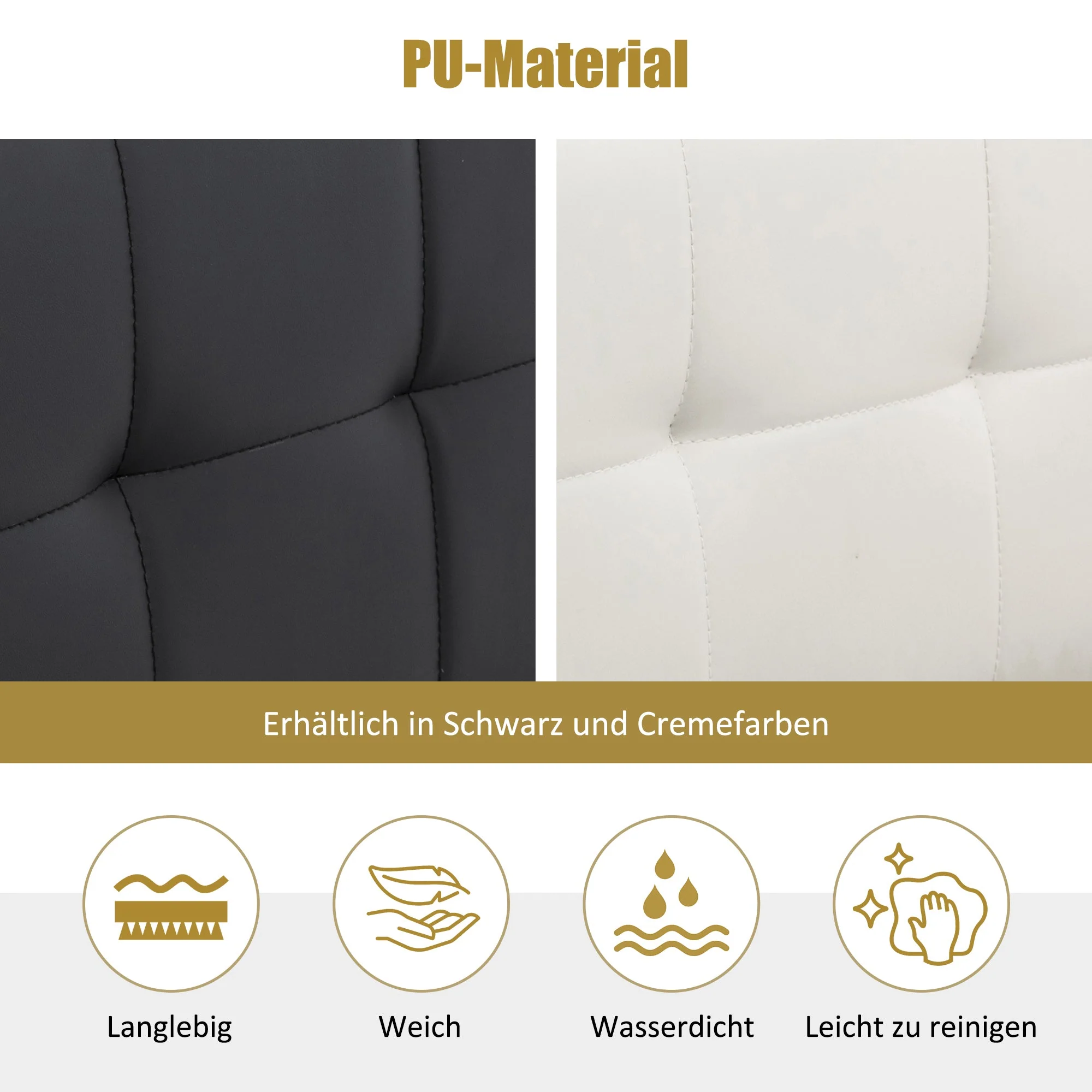 Upholstered Bed 140x200 Hydraulic Storage Concealed Headboard PU Black - Image 6
