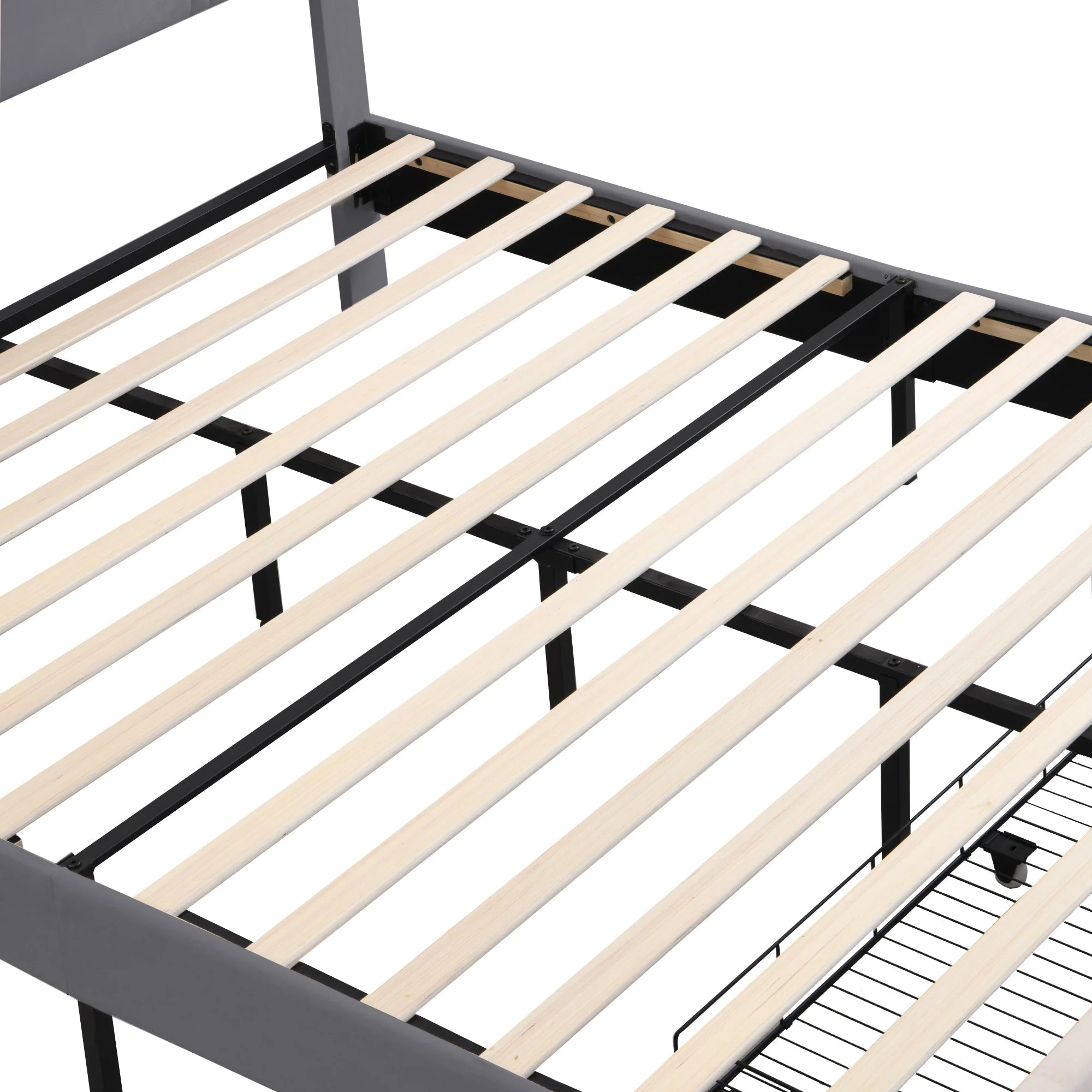 Upholstered Bed, 160x200cm Double with Light Strip, USB Port & Storage Drawer, Grey Velvet - Image 8