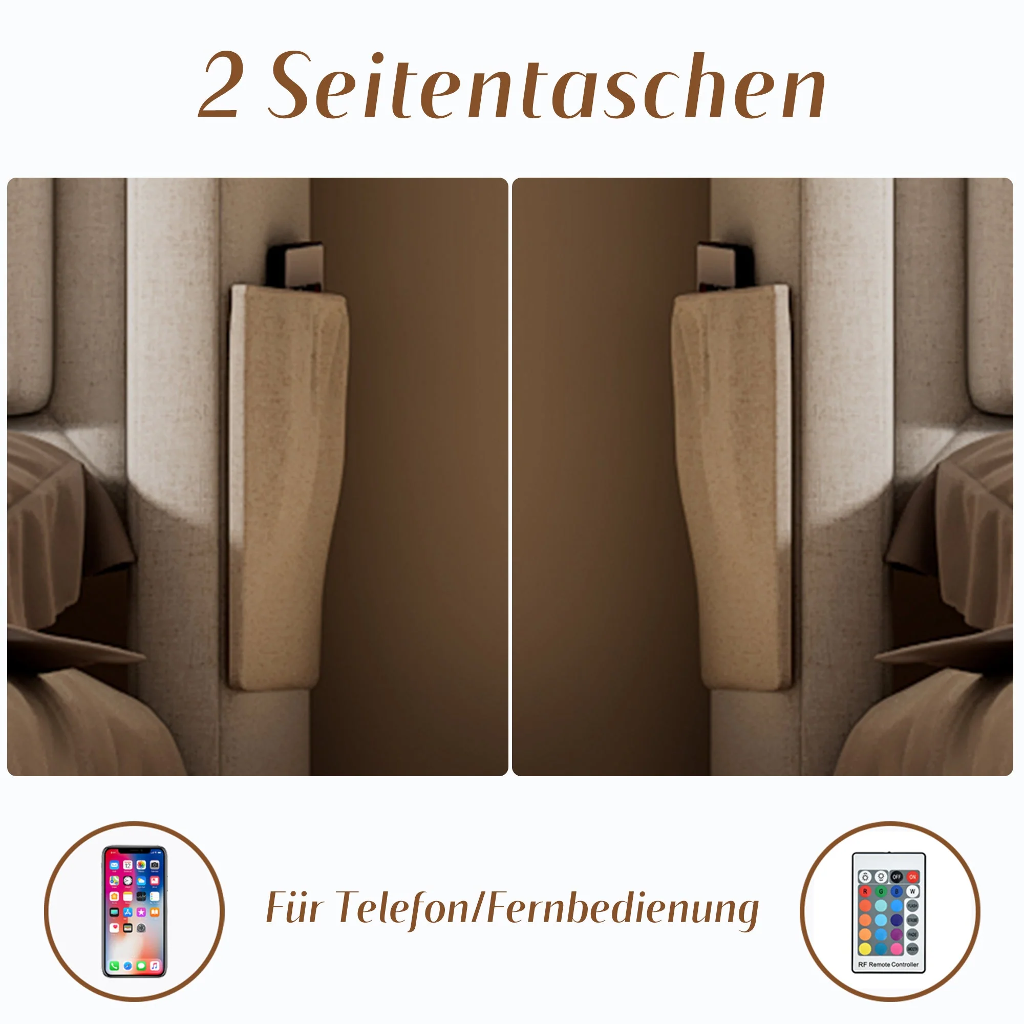 Upholstered Bed 90x200 Single LED Headboard USB-C Hydraulic Storage, Beige Cotton - Image 5