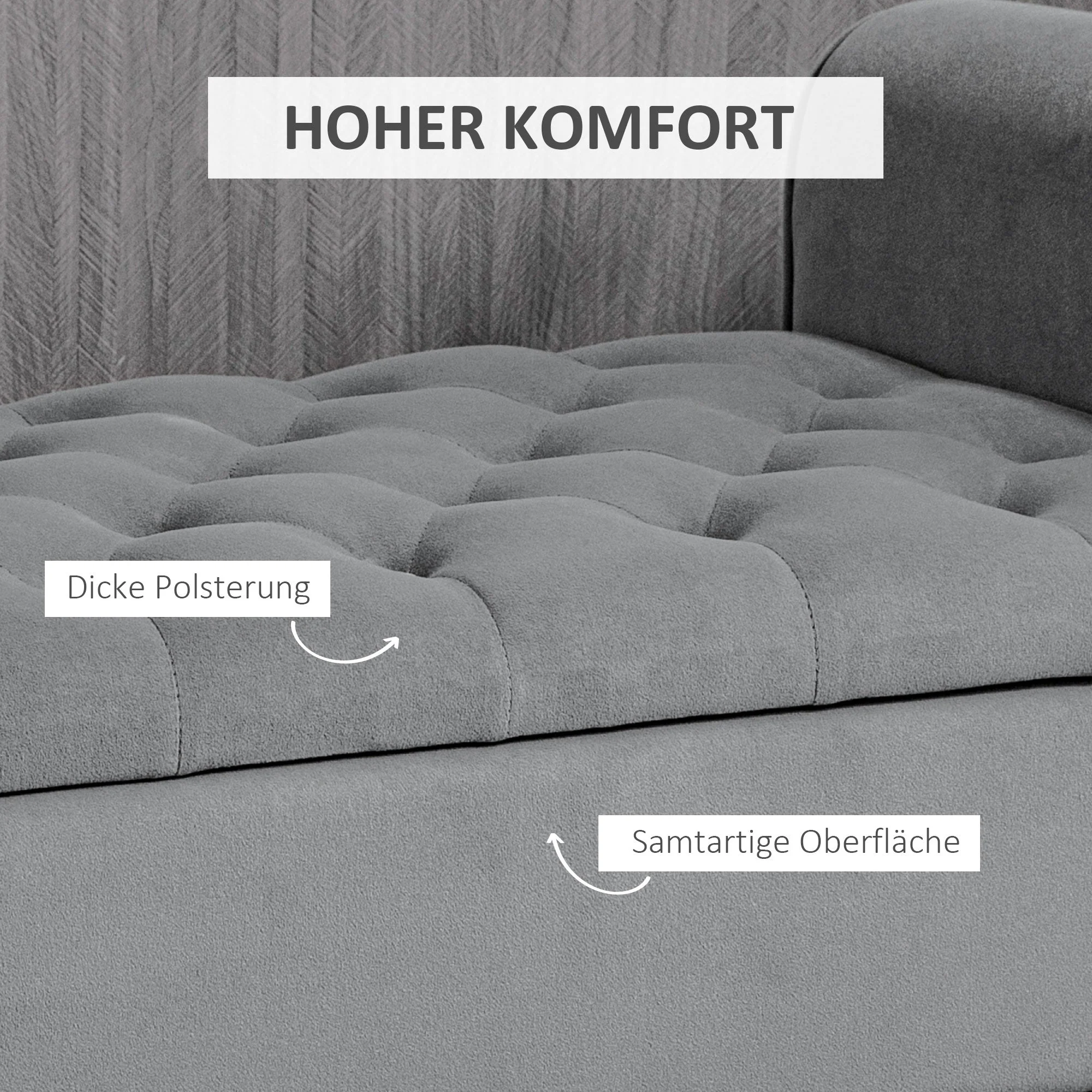 Upholstered Bench Storage Velvet Look Grey - Image 5