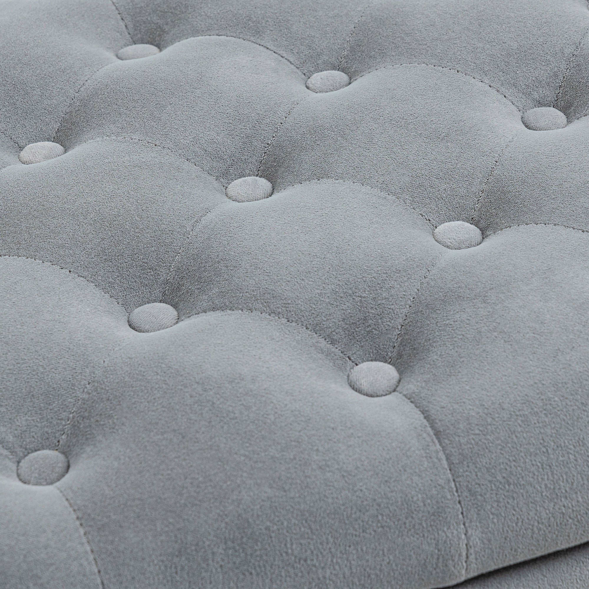 Upholstered Bench Storage Velvet Look Grey - Image 8