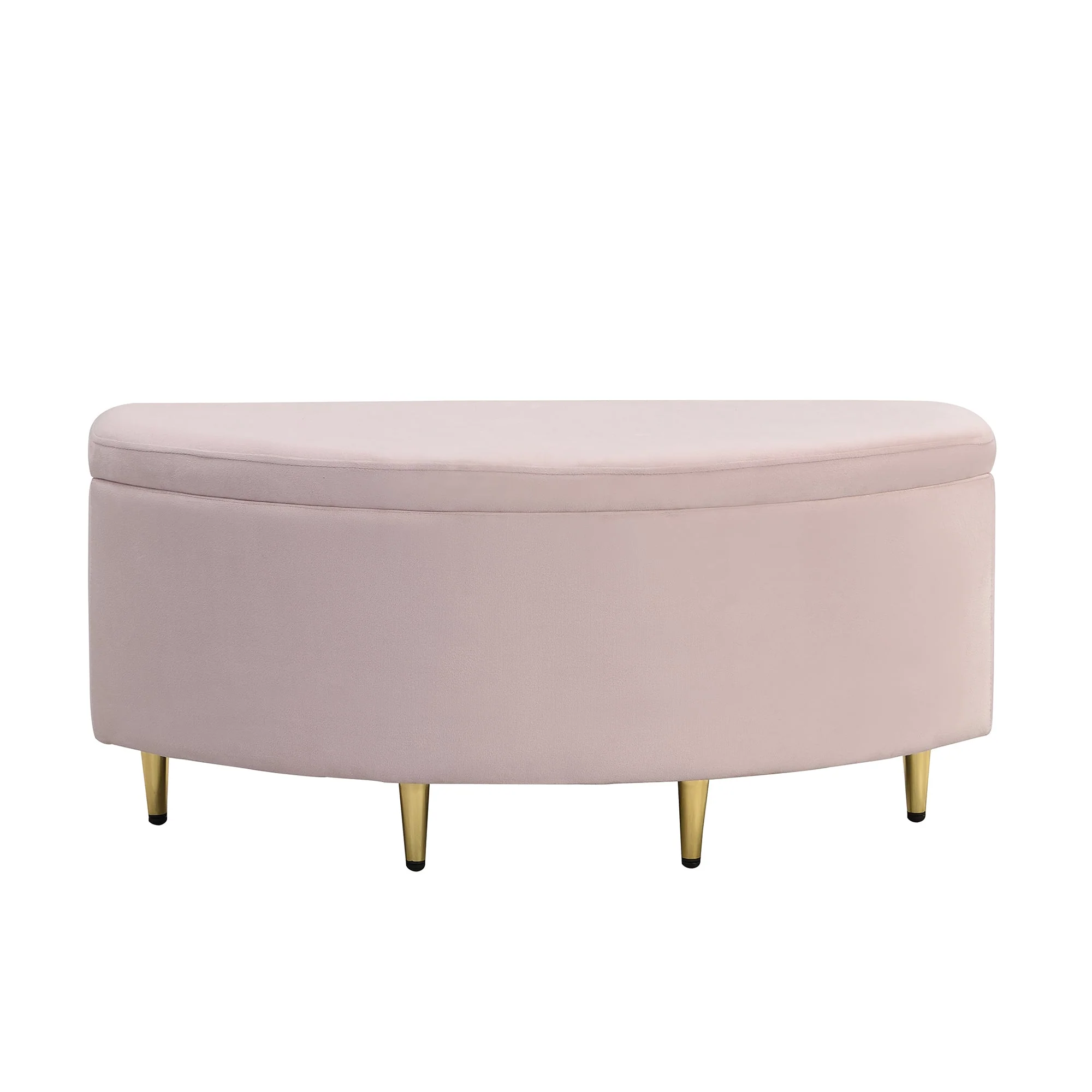 Upholstered Bench Velvet Storage Metal Legs 90x40x42cm - Pink - Image 4