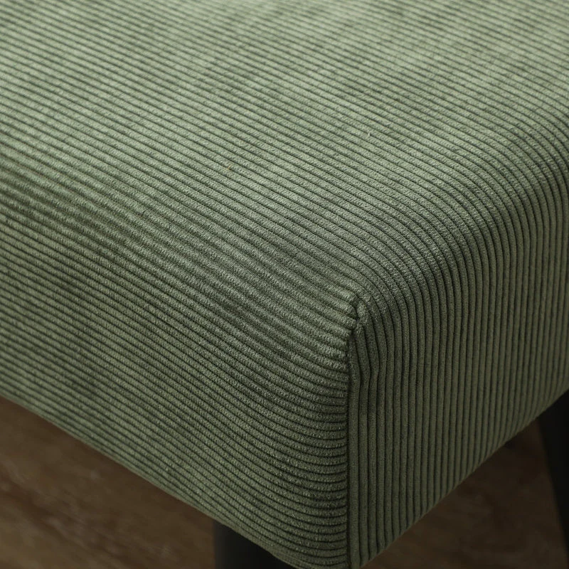 Upholstered bench with corduroy cover, metal legs, 100 x 36 x 45 cm, green - Image 8