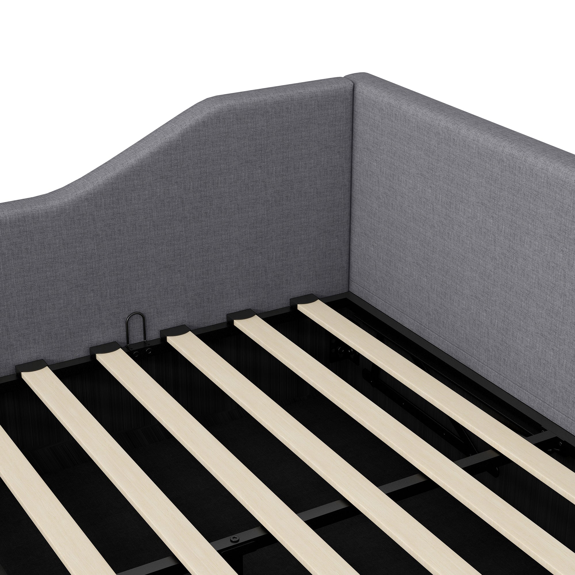 Upholstered Daybed with Underbed Storage, 140x200 cm, Grey - Image 9