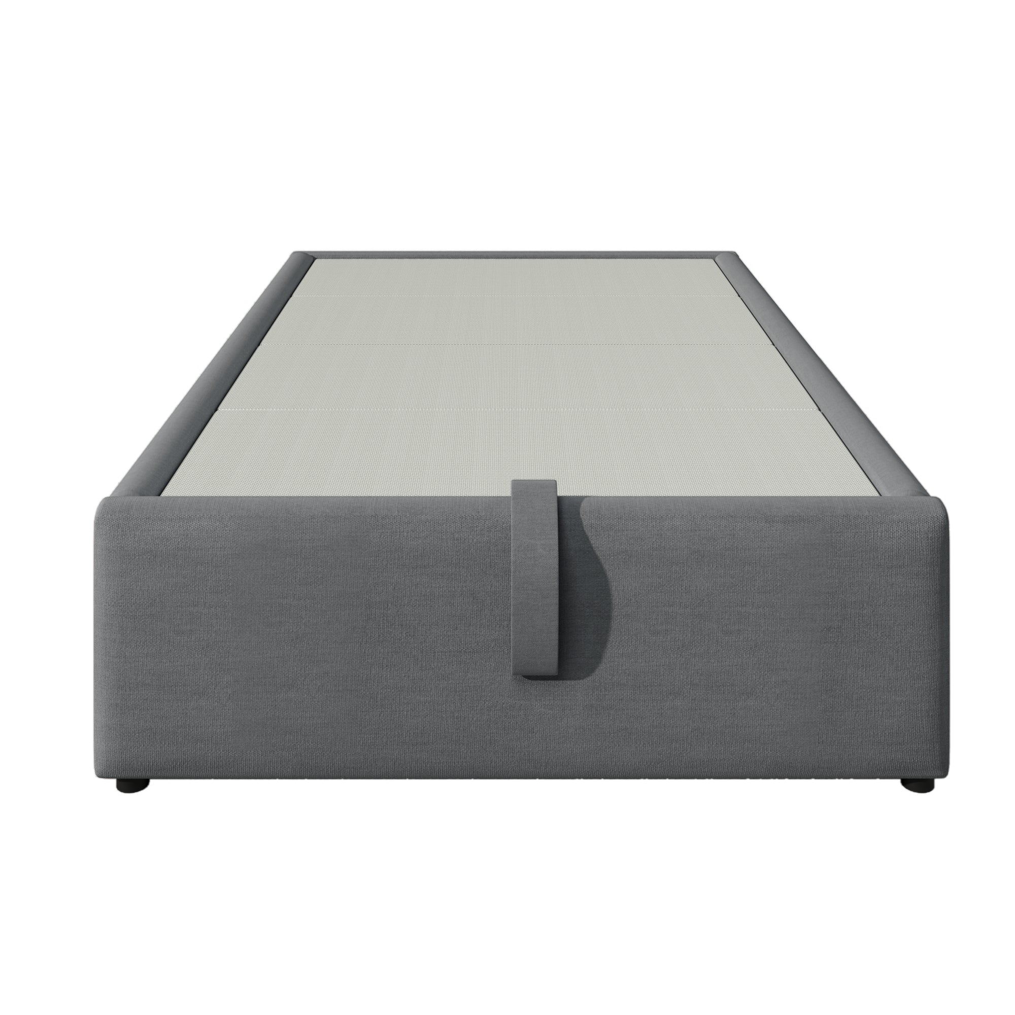 Upholstered Single Bed, 90x190 cm with USB-C, Grey Cotton - Image 3