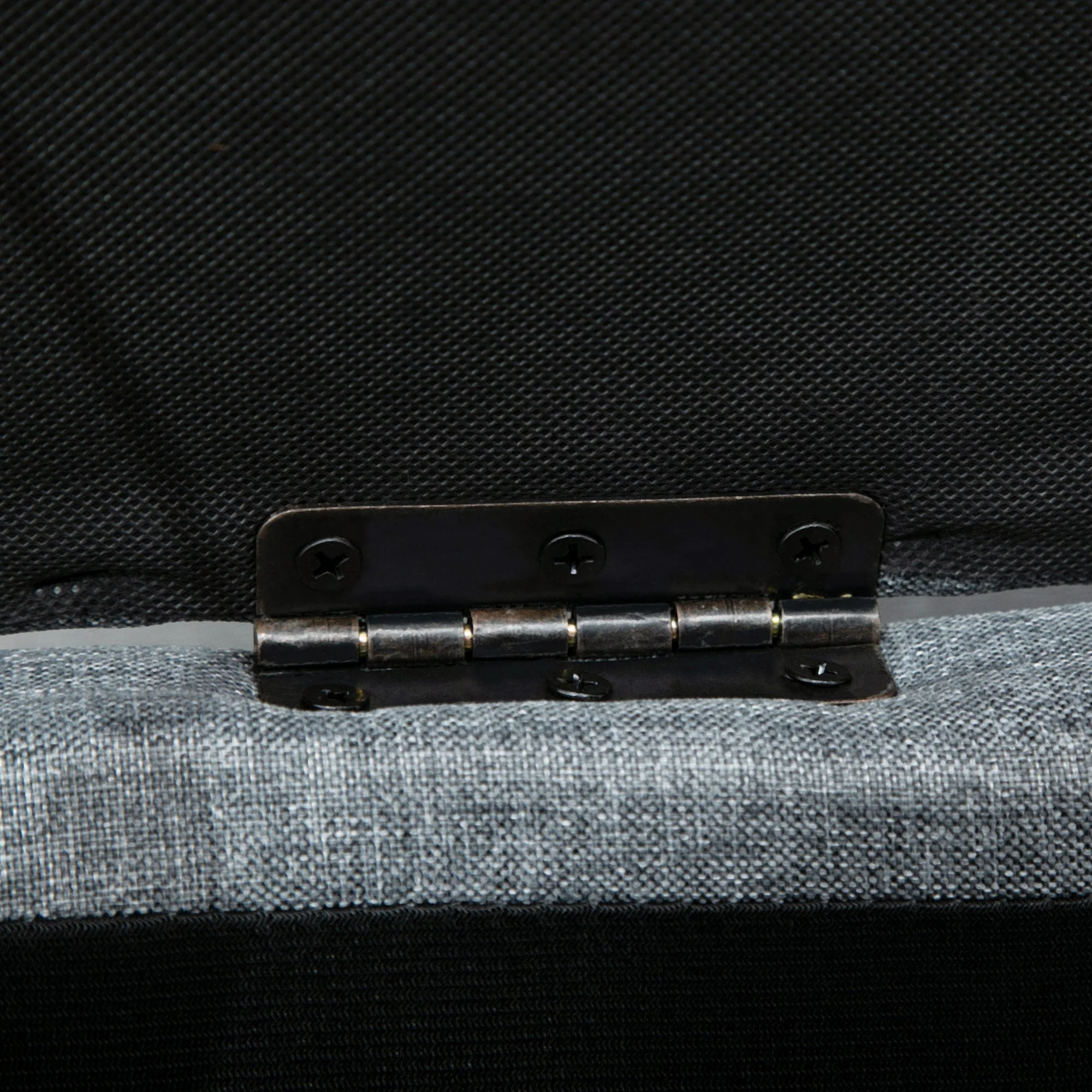 Upholstered Storage Bench with Lid, Linen Look, Grey - Image 7