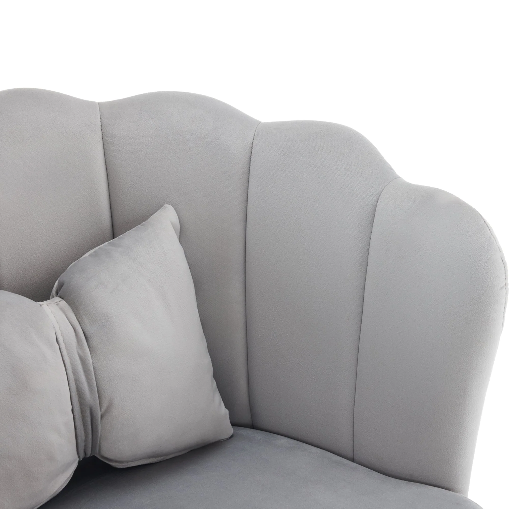 Velvet Chairs, Set of 6 Modern Upholstered with Petal Backs & Butterfly Cushions, Gold-Plated Metal Legs - Image 7