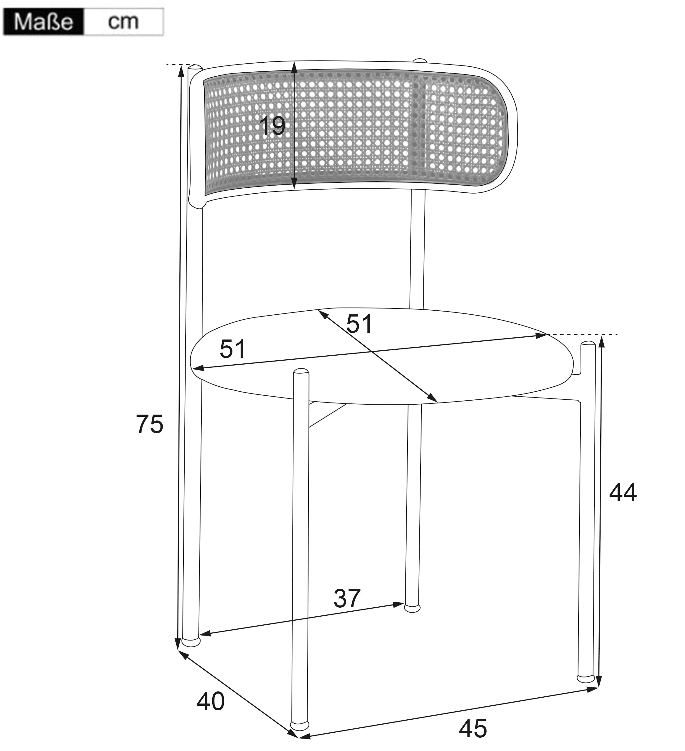 Velvet Dining Chair Set of 6 with Metal Legs and Rattan Detail, Grey - Image 5