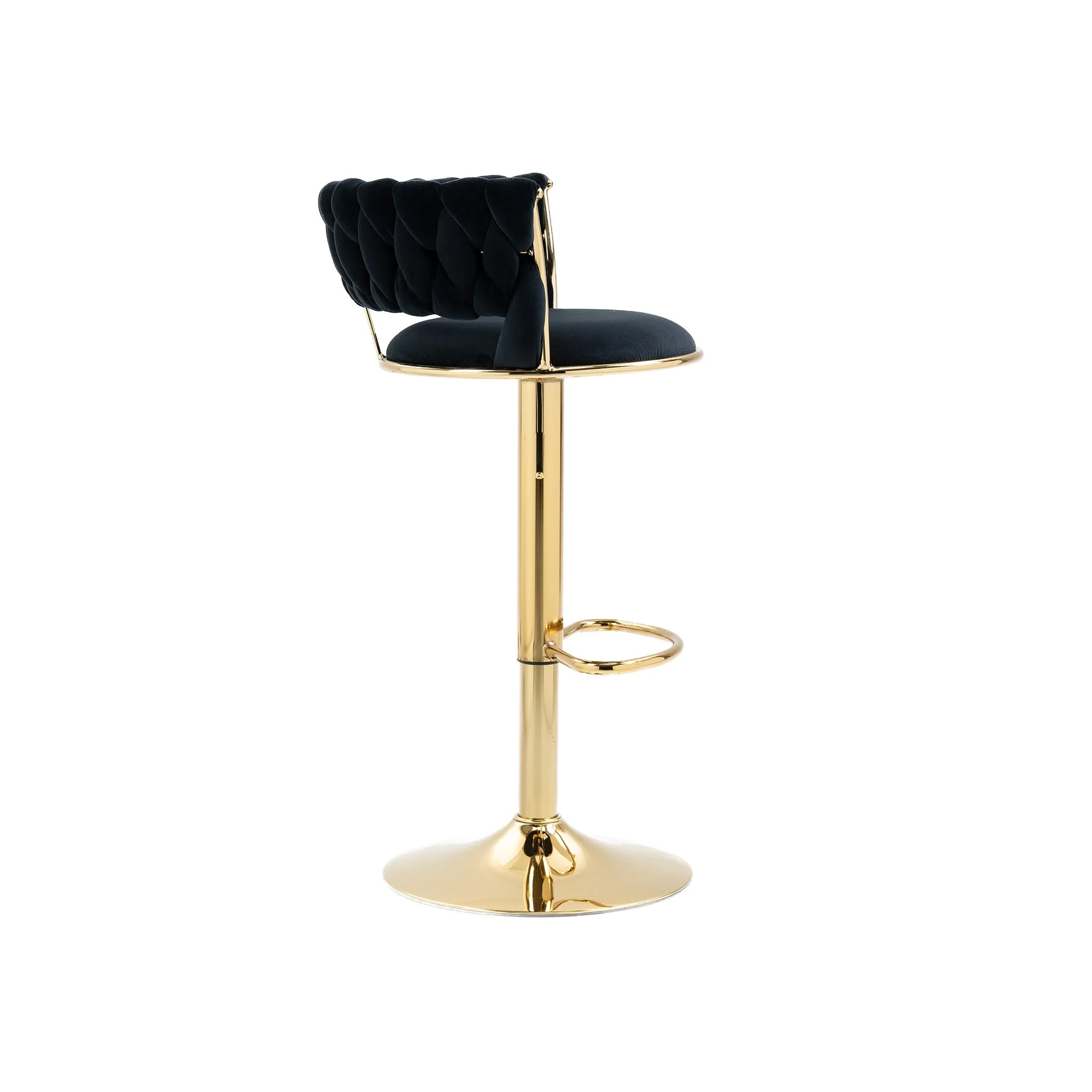 Velvet Swivel Bar Stool Set, Adjustable Height with Handcrafted Backrest - Image 8