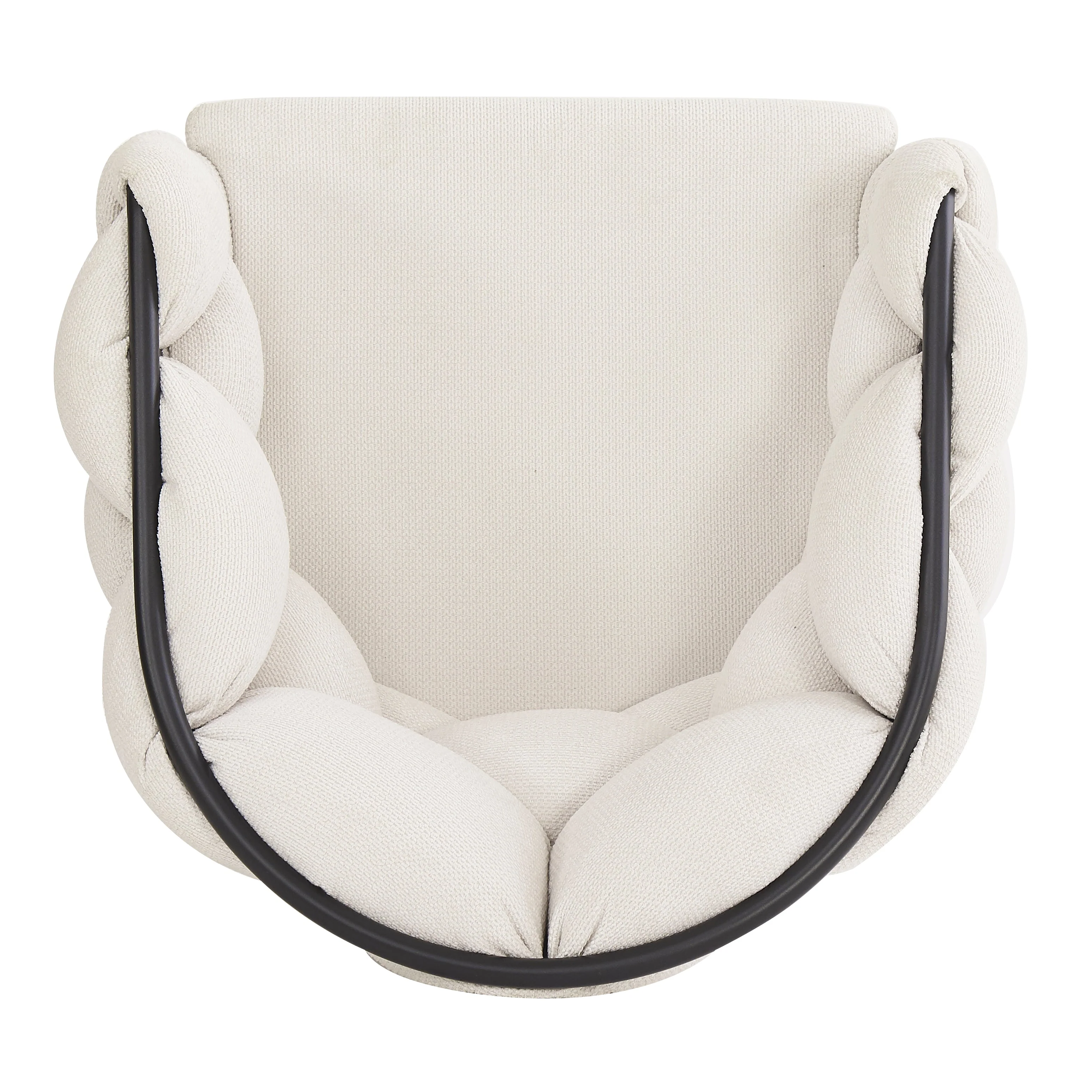 Velvet Swivel Chairs (2 Pcs) 360° Rotatable Ergonomic - Beige - Image 7
