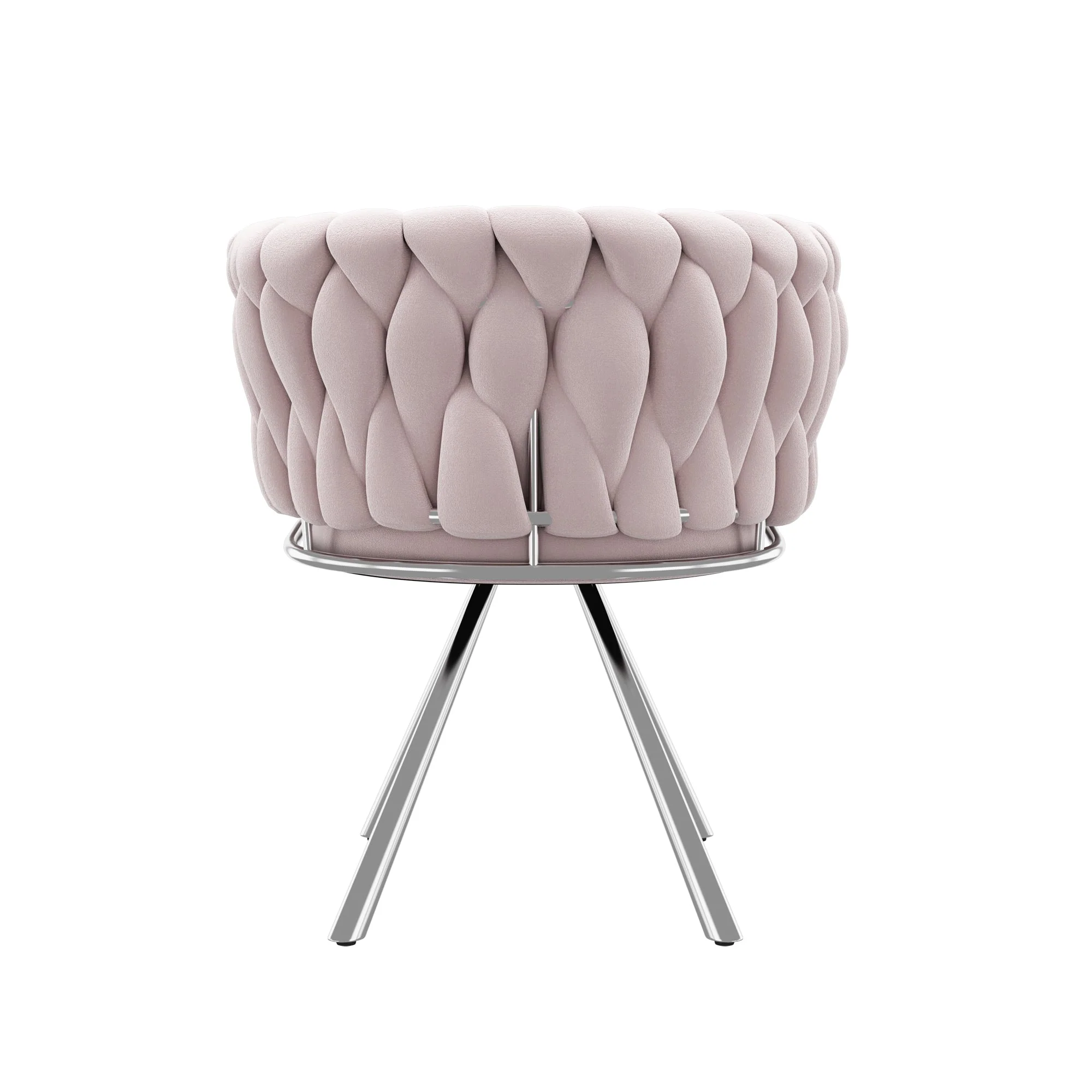 Velvet Vanity Chair Luxury Swivel Metal Legs - Pink - Image 9