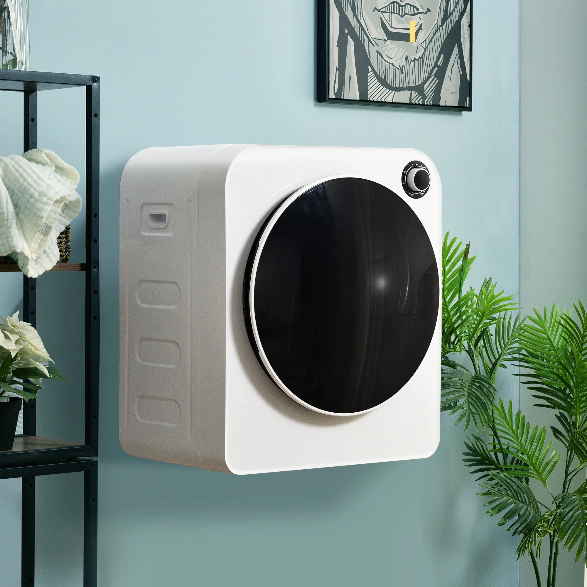 Vented Tumble Dryer, 3 kg, 830 W, Triple Filter, 5 Programs, Wall-Mountable, White Stainless Steel - Image 2