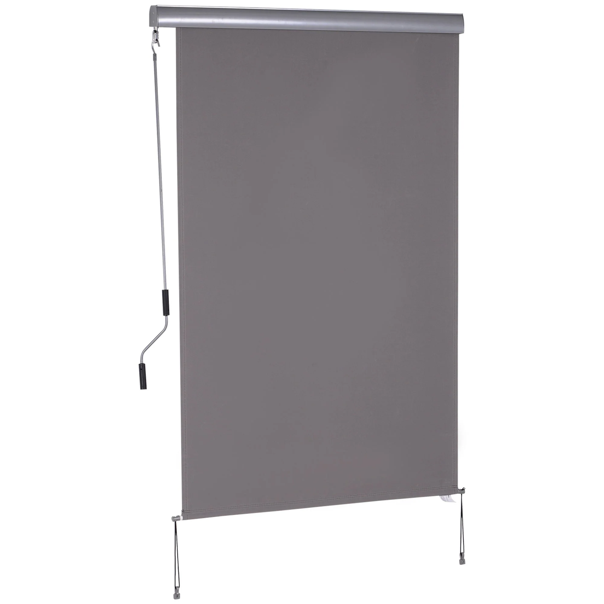 Vertical Awning 120x200cm Windbreak Privacy Screen Hand Crank, Grey