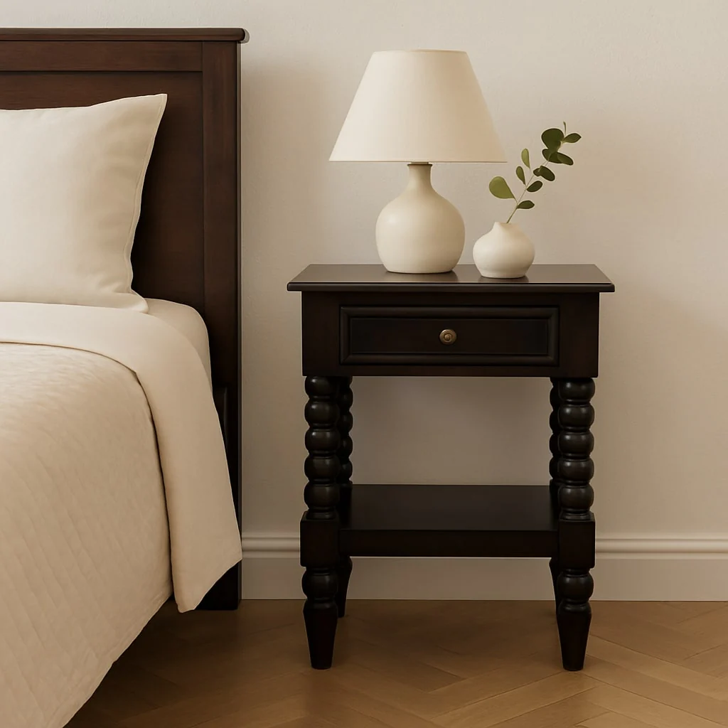 Vienna 1-Drawer Nightstand, Solid Mango Wood - Image 2