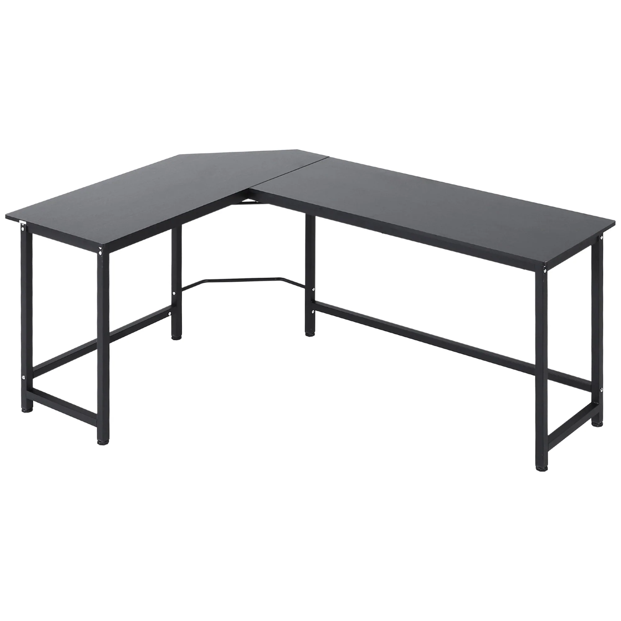 Vinsetto Corner Desk Height Adjustable, Metal Black - Image 2
