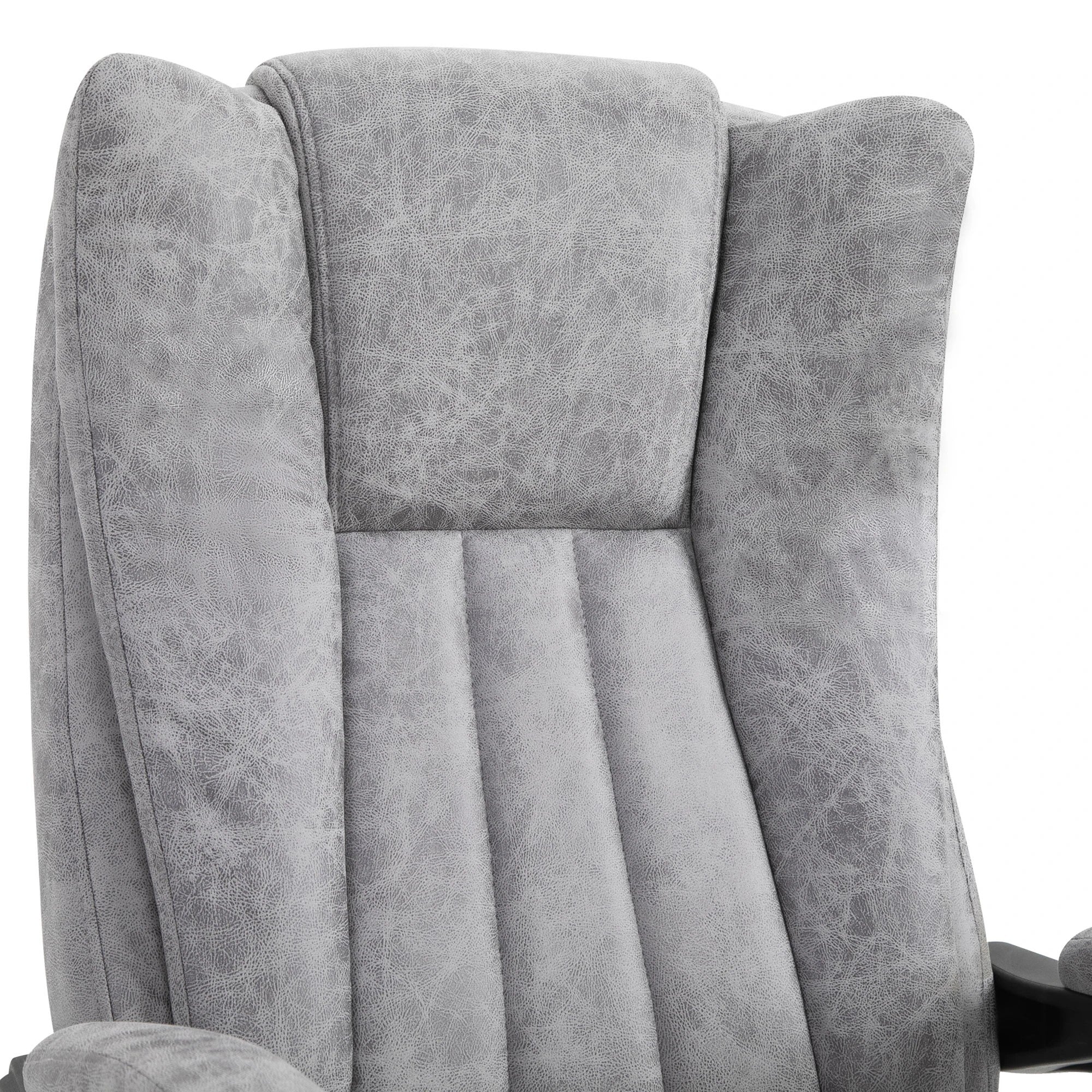 Vinsetto Massage Office Chair with Heat, Reclining, Footrest, Grey - Image 7