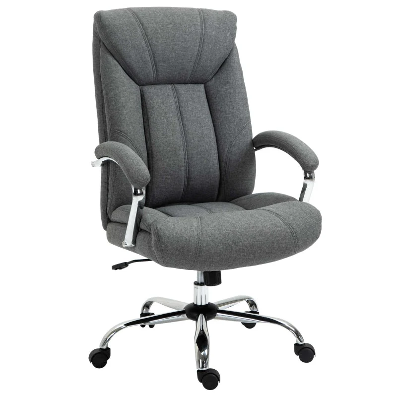 Vinsetto Office Chair, Rocking Function, Ergonomic, Swivel, Nylon Grey - Image 2