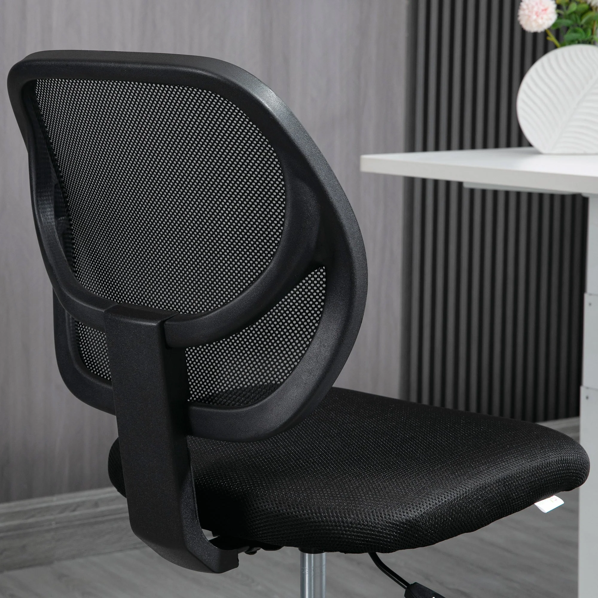 Vinsetto Standing Office Chair, Height-Adjustable Ergonomic Swivel, Black - Image 8