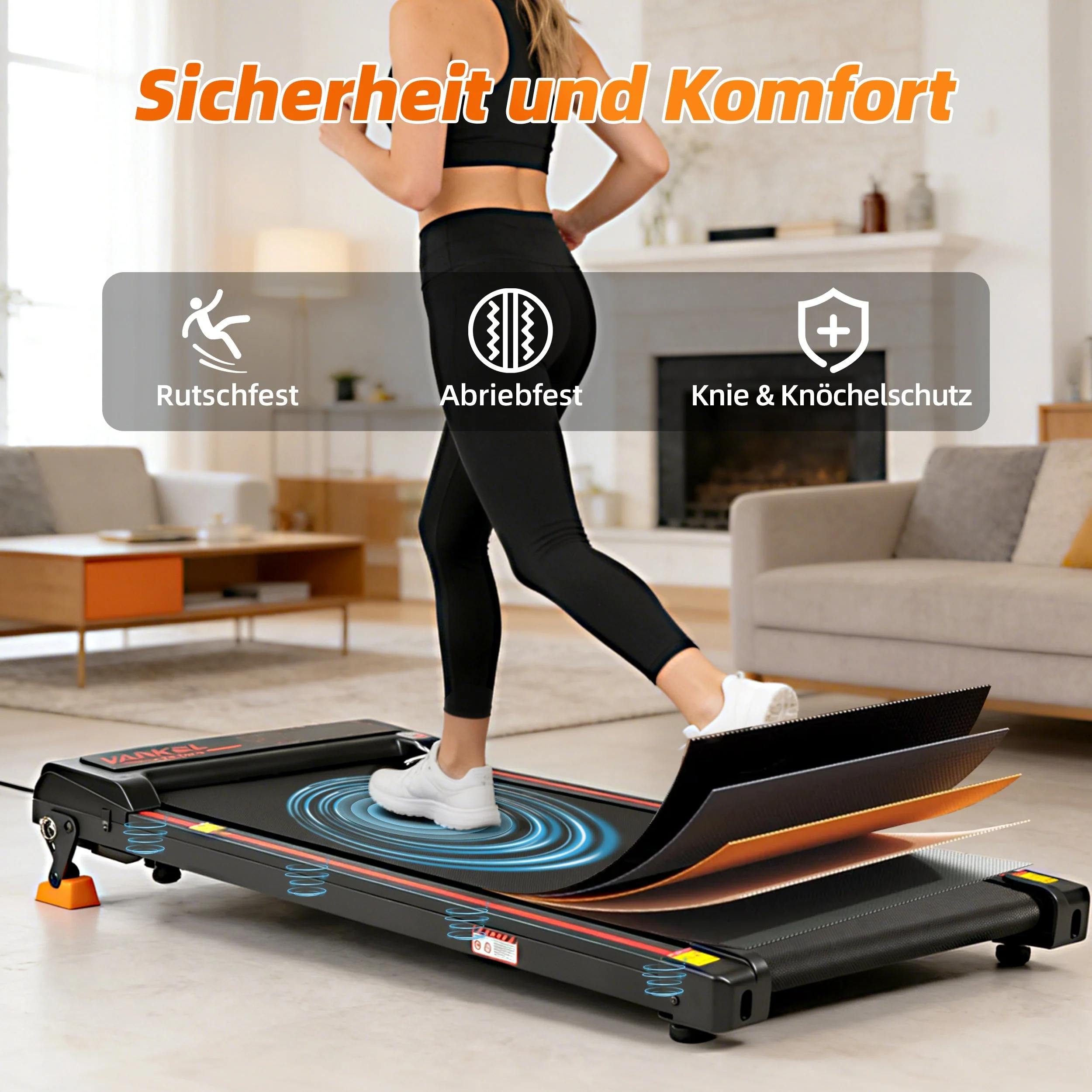 Walking Pad Treadmill, 1-6 km/h Electric 2-in-1 with App and LED Display, Incline Adjustment - Image 7