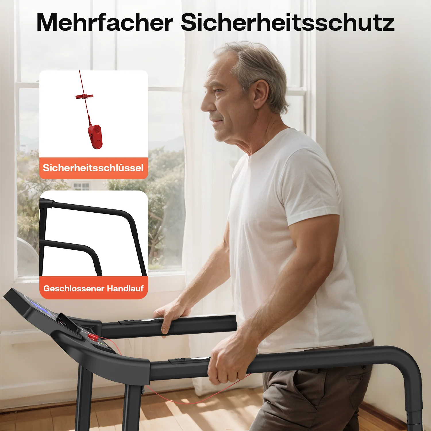 Walking Pad Treadmill Foldable LED Display Handrail, 135 kg Capacity - Image 5