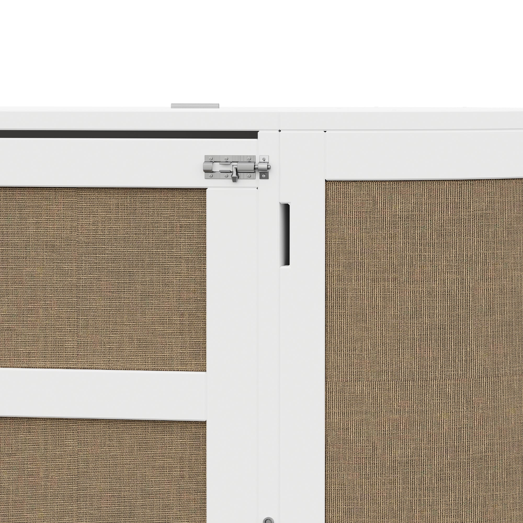 Wall Bed 140x200cm Vertical Folding Rattan Design Storage - White - Image 10