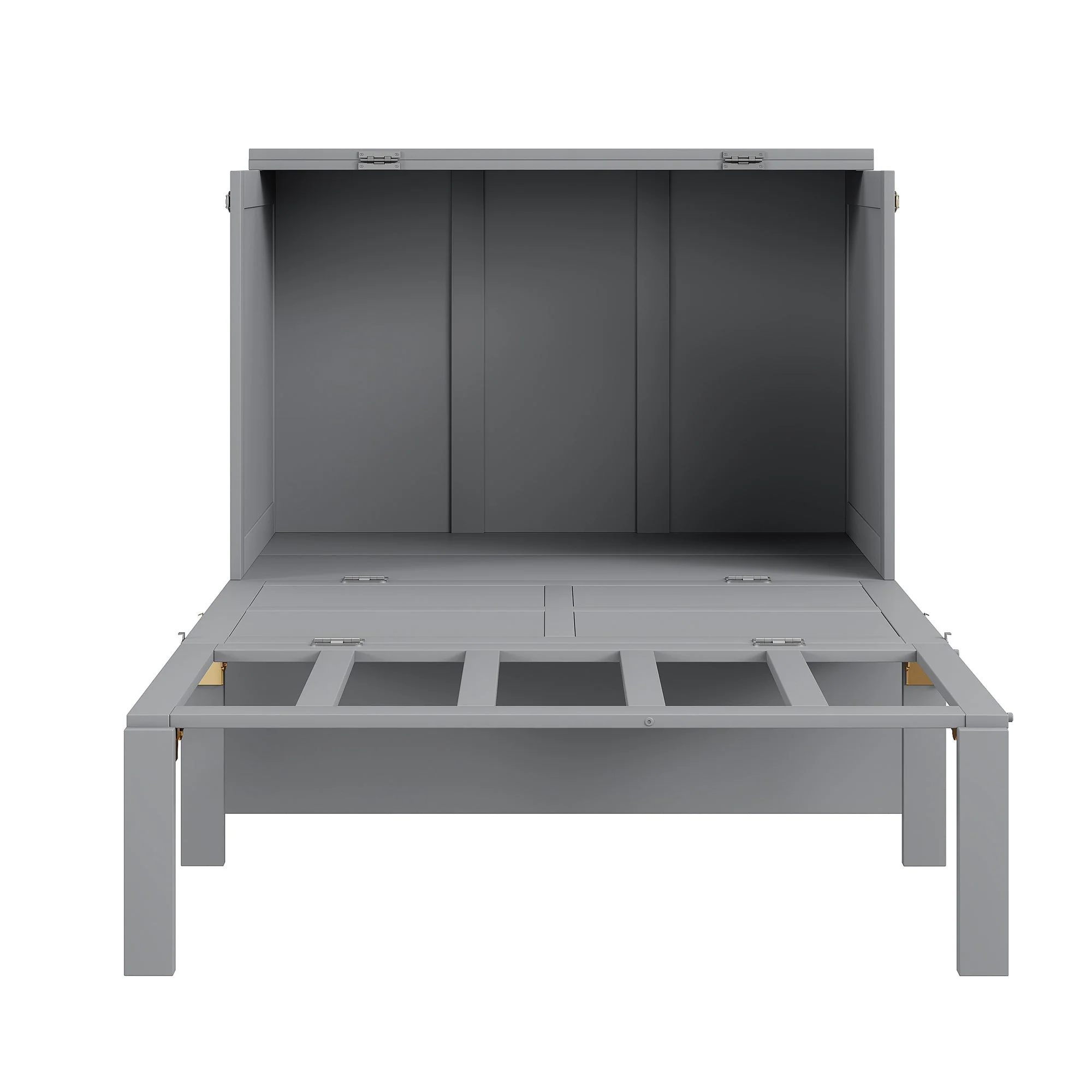 Wall Bed, 90x200 cm, Slatted Frame, Grey - Image 7