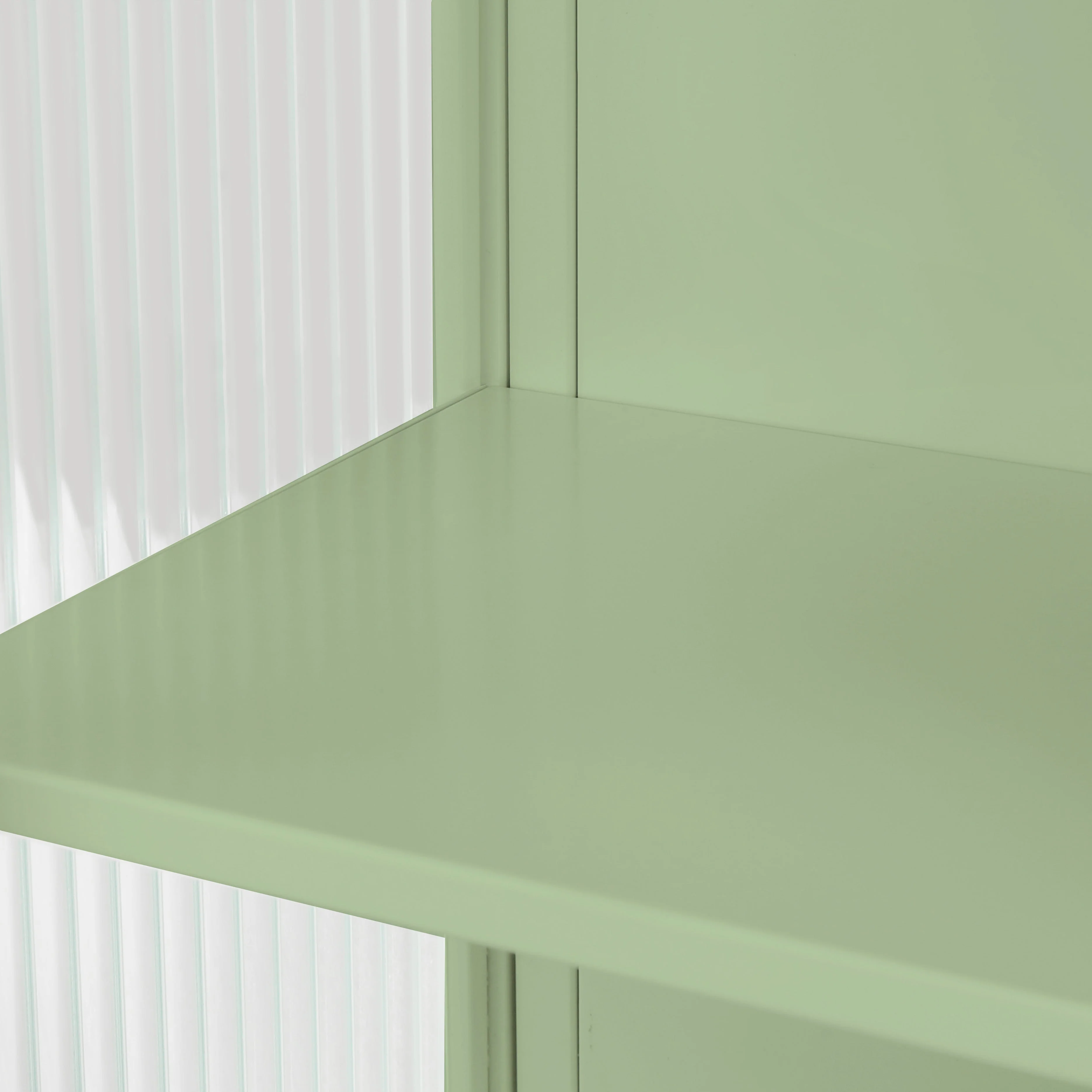 Wall Cabinet 60CM Glass Doors Two-tier Storage with Open Shelf & Towel Rack, Green - Image 5
