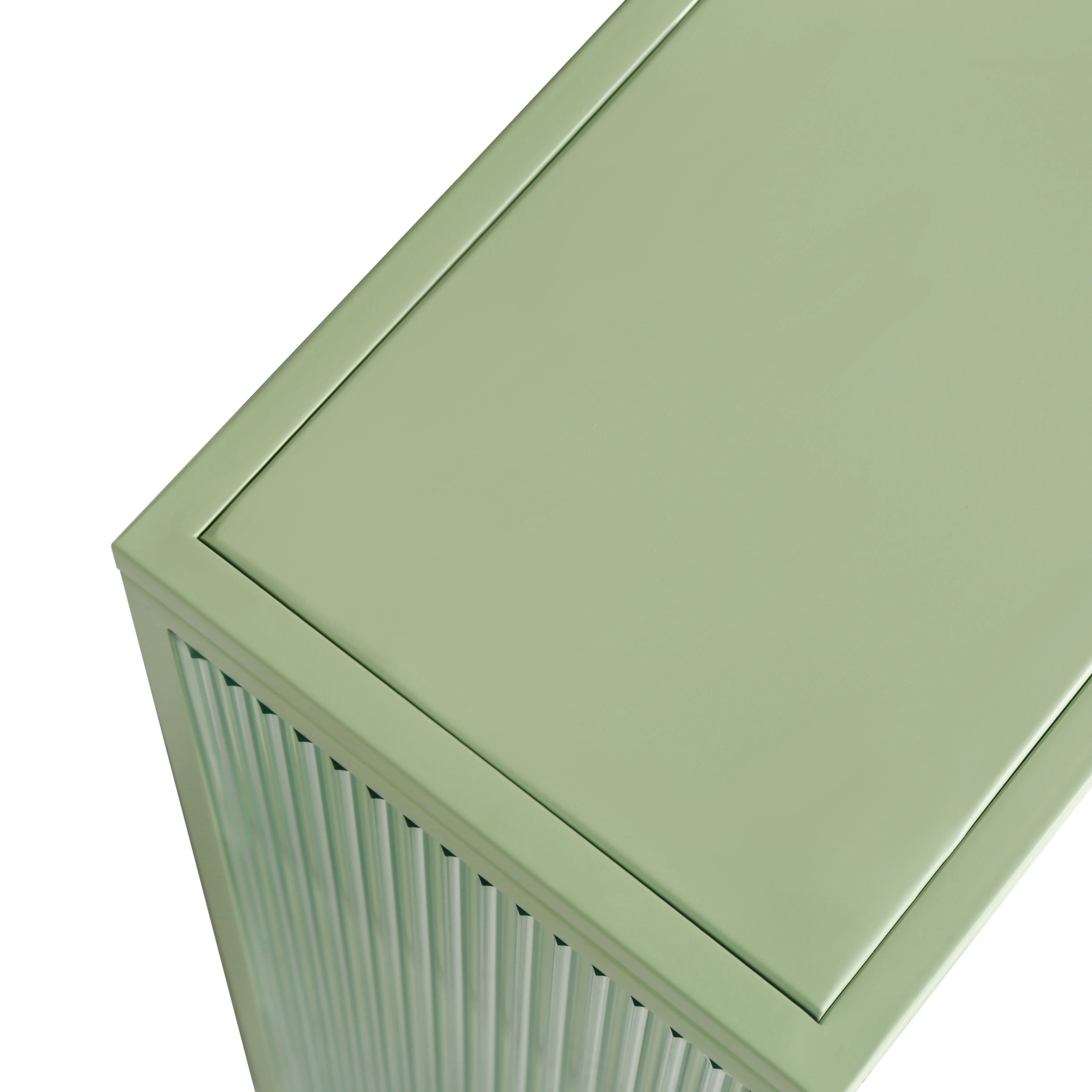 Wall Cabinet, 70CM Modern Two-Door with Three-Tier Storage, Glass Doors (Green) - Image 9
