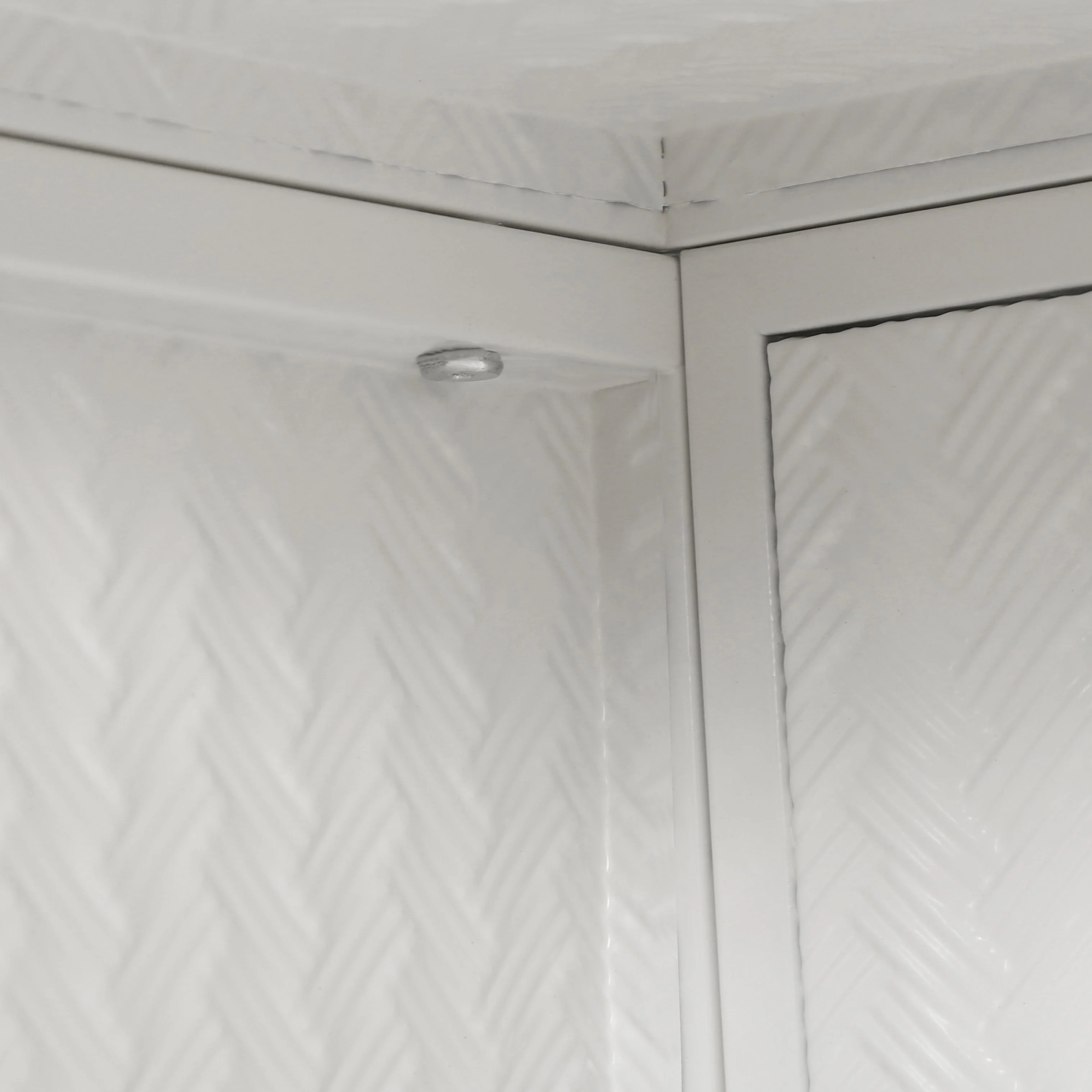 Wall Cabinet 70CM Two-door Three-tier Glass Woven Pattern White - Image 8