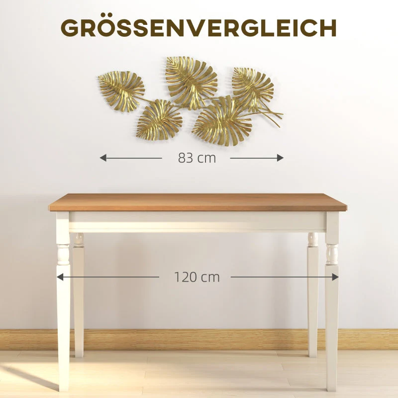 Wall Decor Set, Leaf Shape, Gold Metal - Image 6