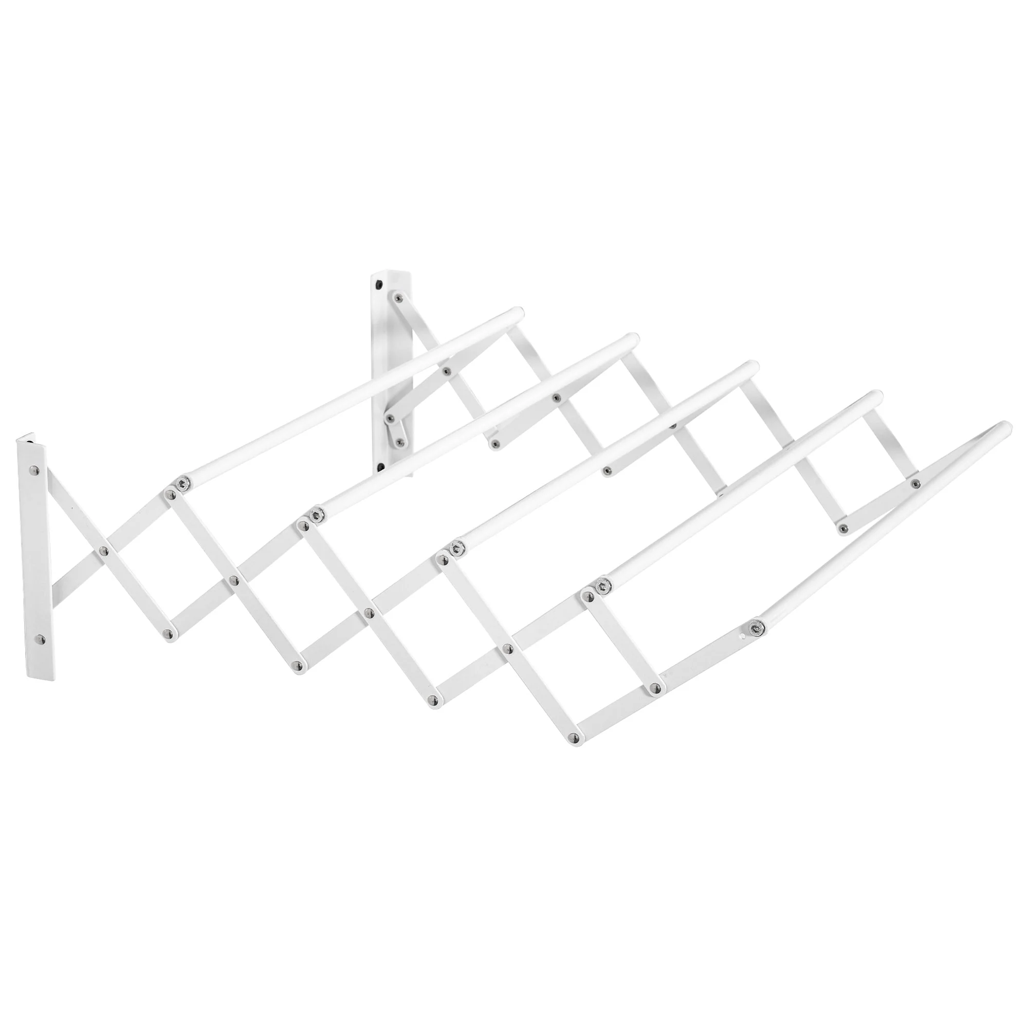 Wall Dryer, Space-Saving Clothes Airer, Metal White - Image 2