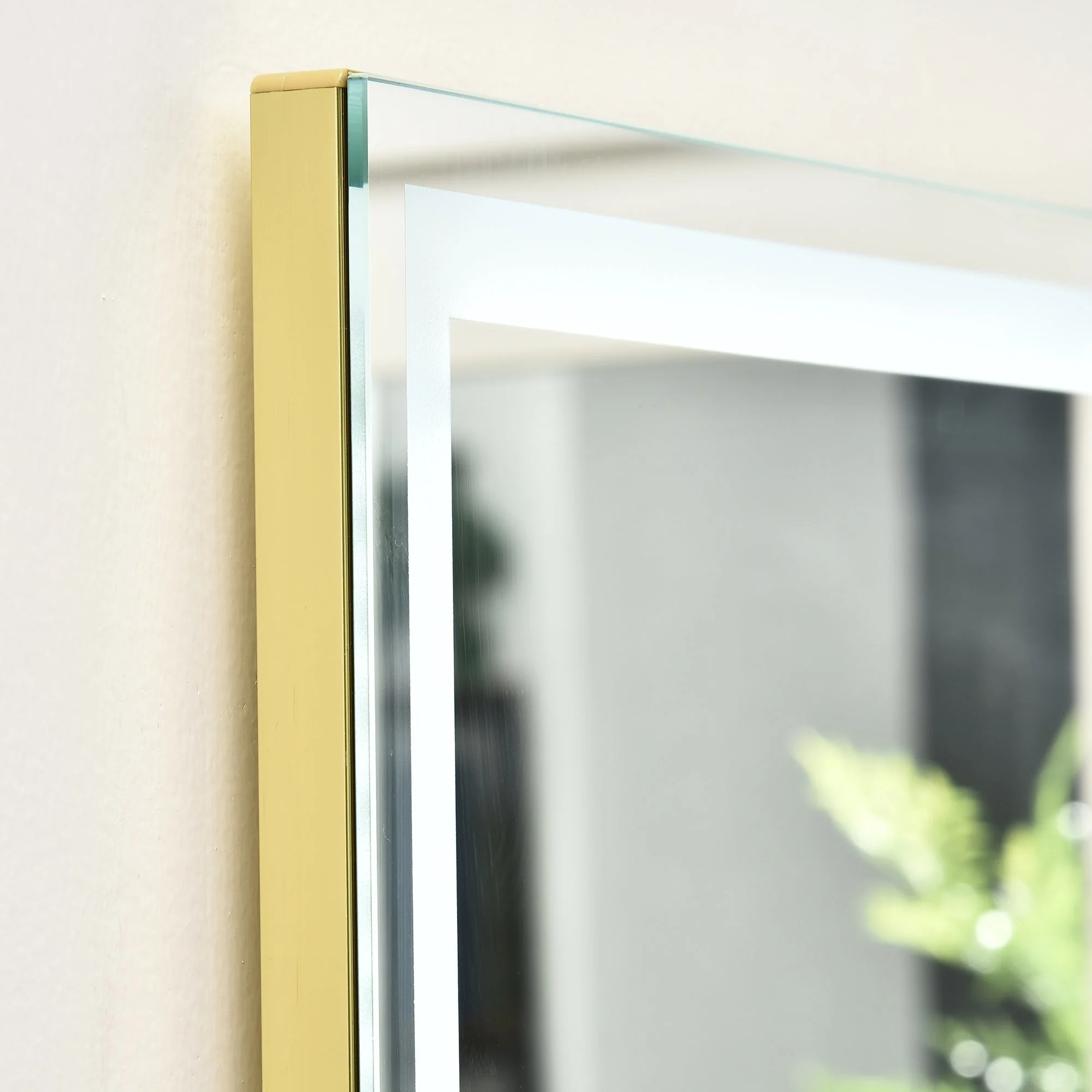 Wall Mirror, LED Standing Full Length, Aluminum Silver Gold - Image 7