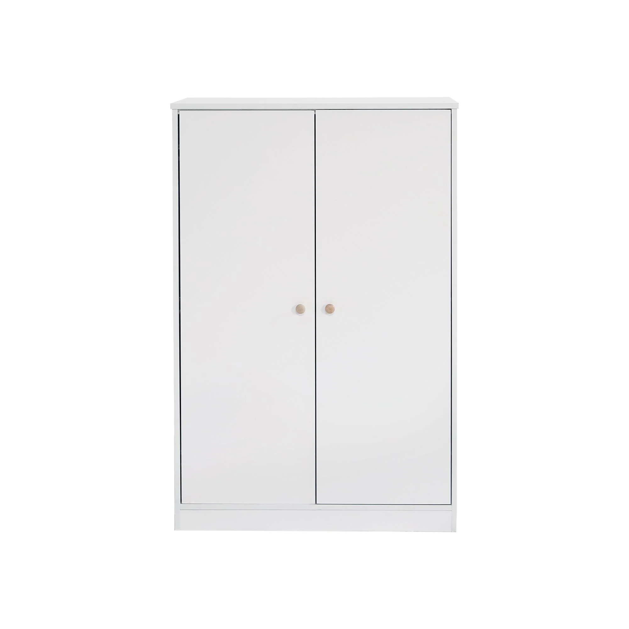 Wardrobe, Small 2-Door Hanging Rail for Bedroom/Children, MDF White - Image 7