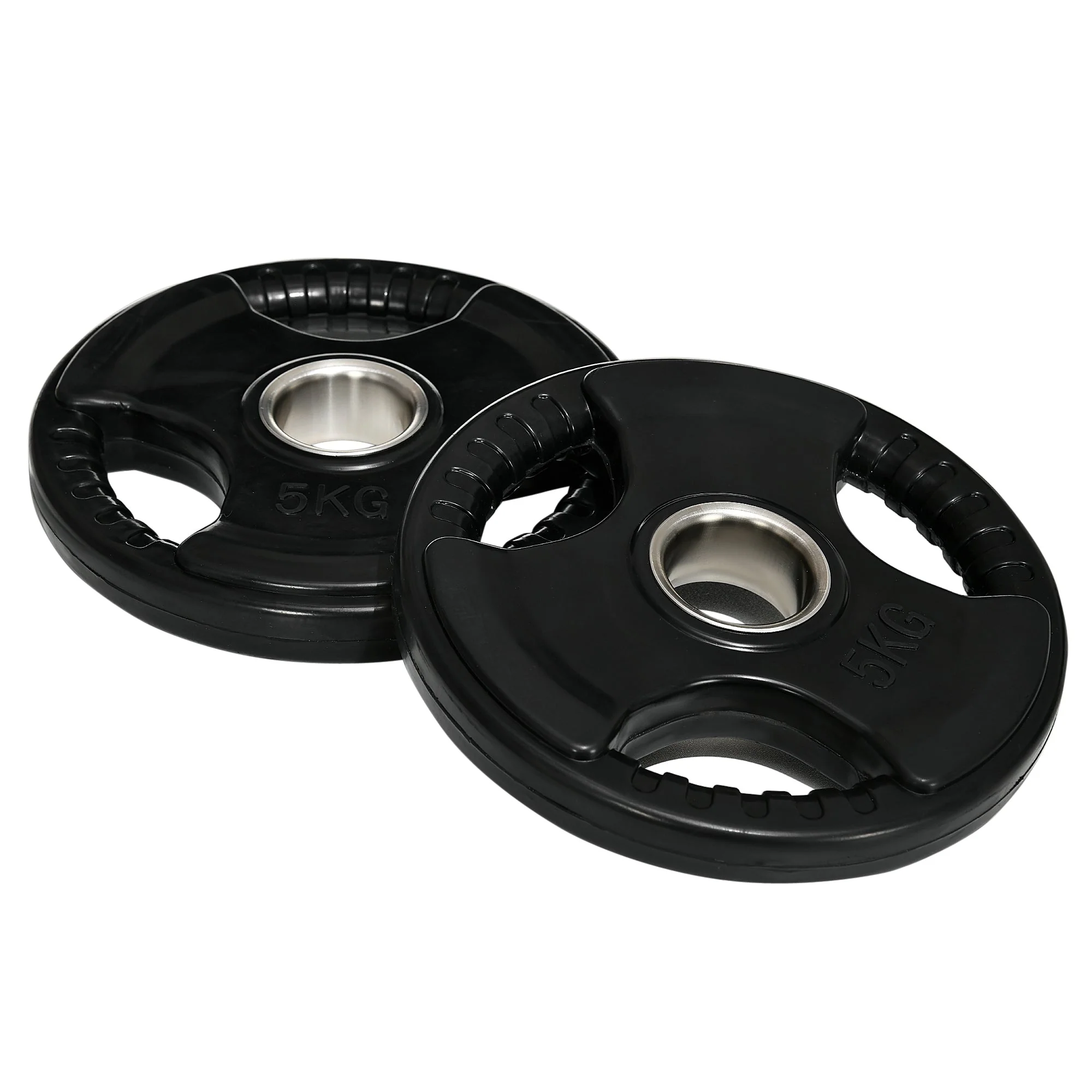 Weight Plates Tri-Grip 2x5KG, floor-friendly, three handles, Rubberized - Image 2