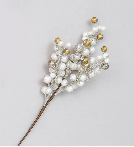 White/Gold Berry Pick 36cm