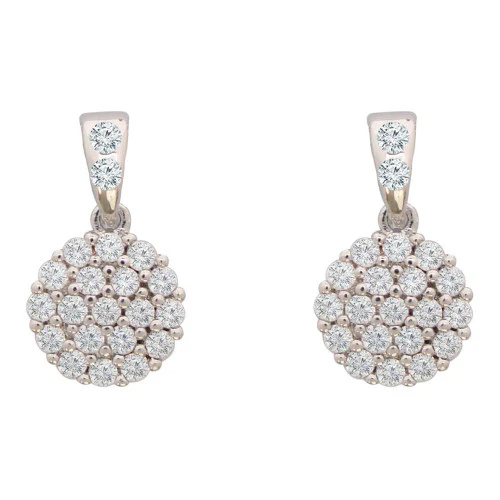 White Simple Disc Earrings