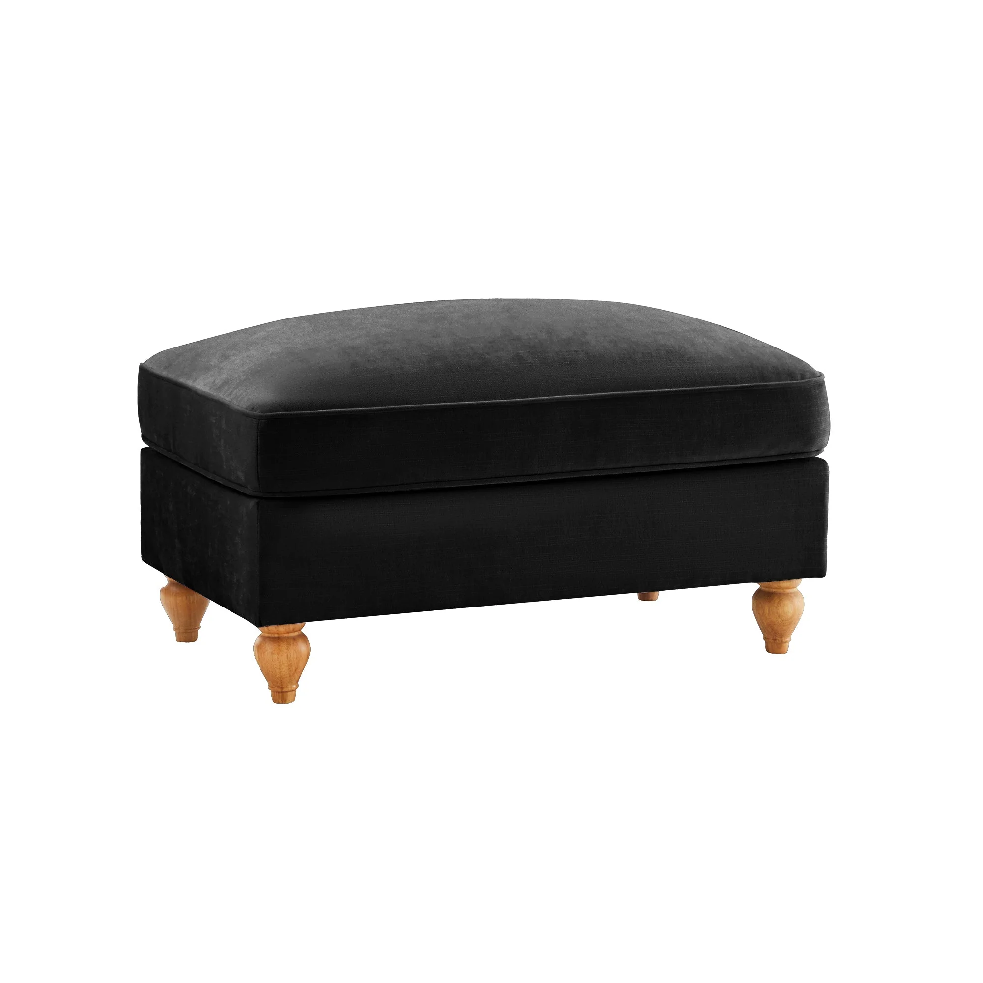 Windsor Stool with Removable Ruffled Skirt and Chenille Fabric, Black - Image 3