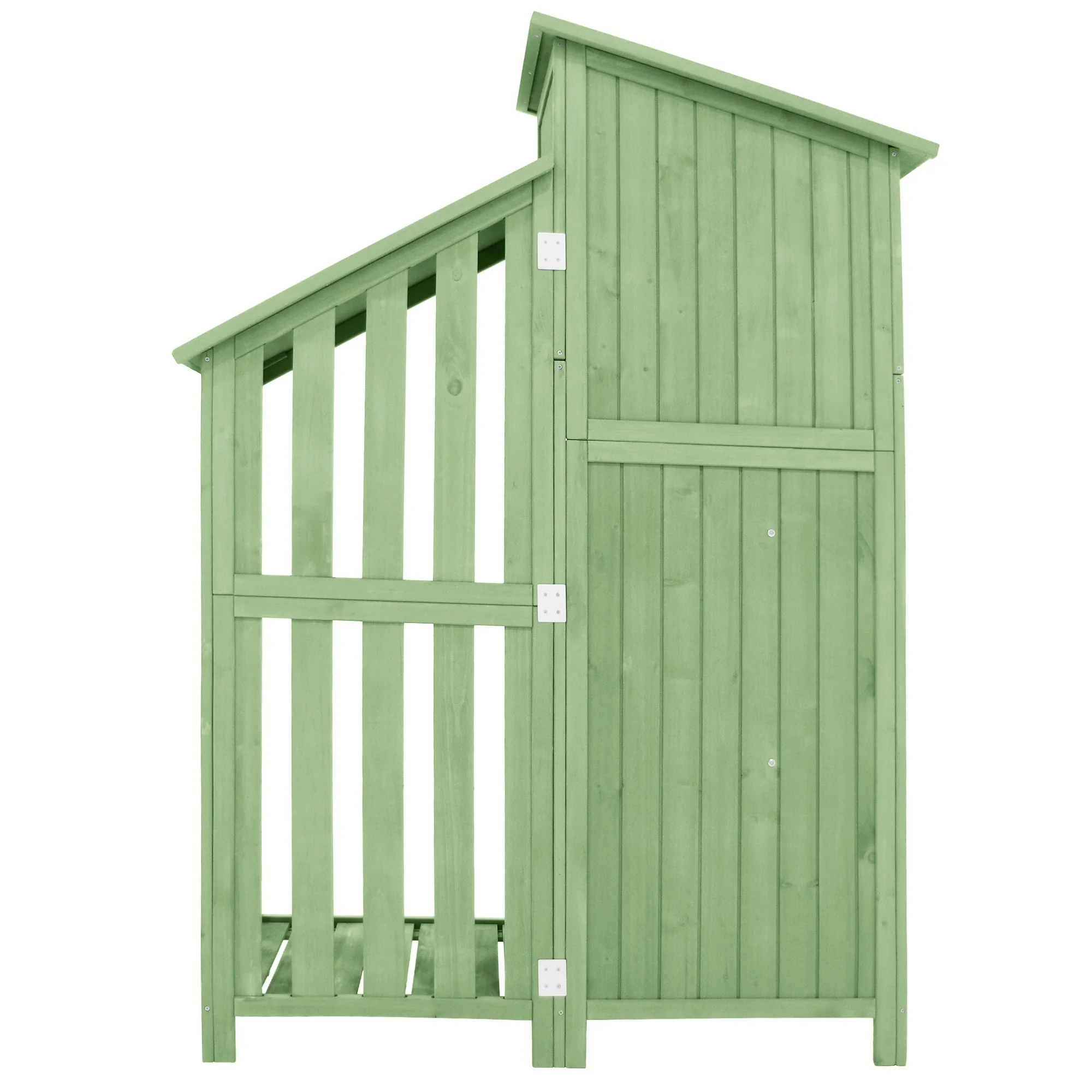 Wooden Garden Shed Tool Storage Cabinet for Small Gardens 124x46x174 cm Green - Image 7