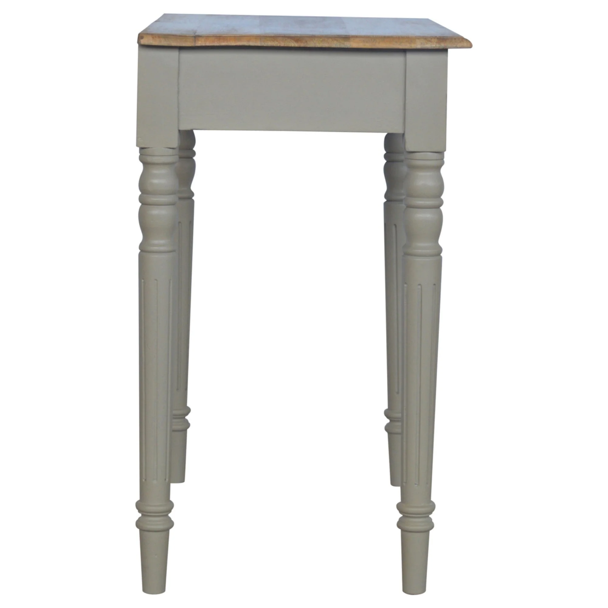 Writing Desk, Hand Painted 1 Drawer, Solid Wood Grey - Image 5