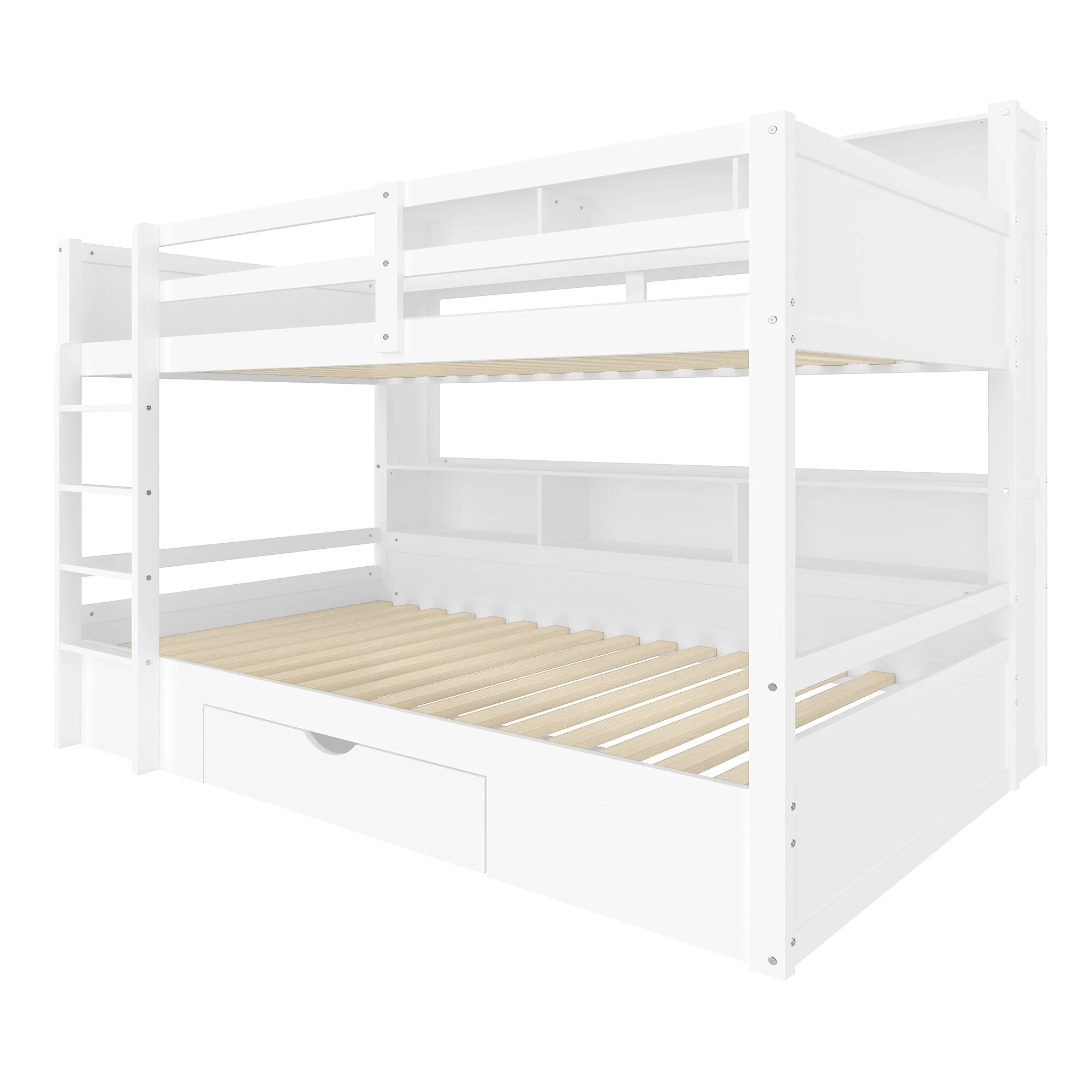 WX000708AAK Bunk Bed with Drawers and Storage Compartments, 90x200cm, White - Image 8